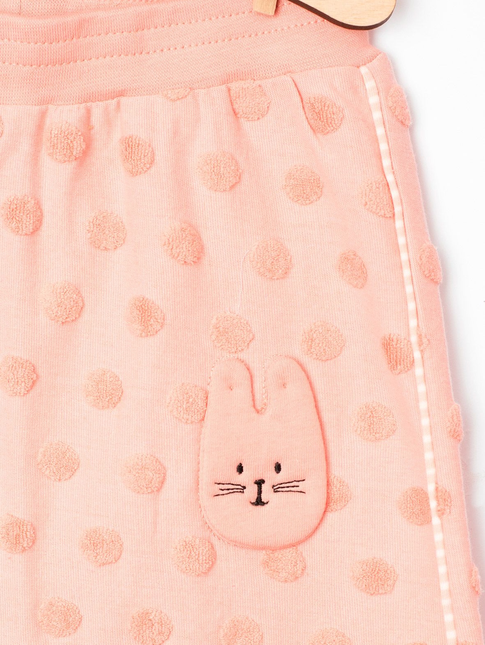 Spodnie dresowe dla niemowlaka-różowe z króliczkiem