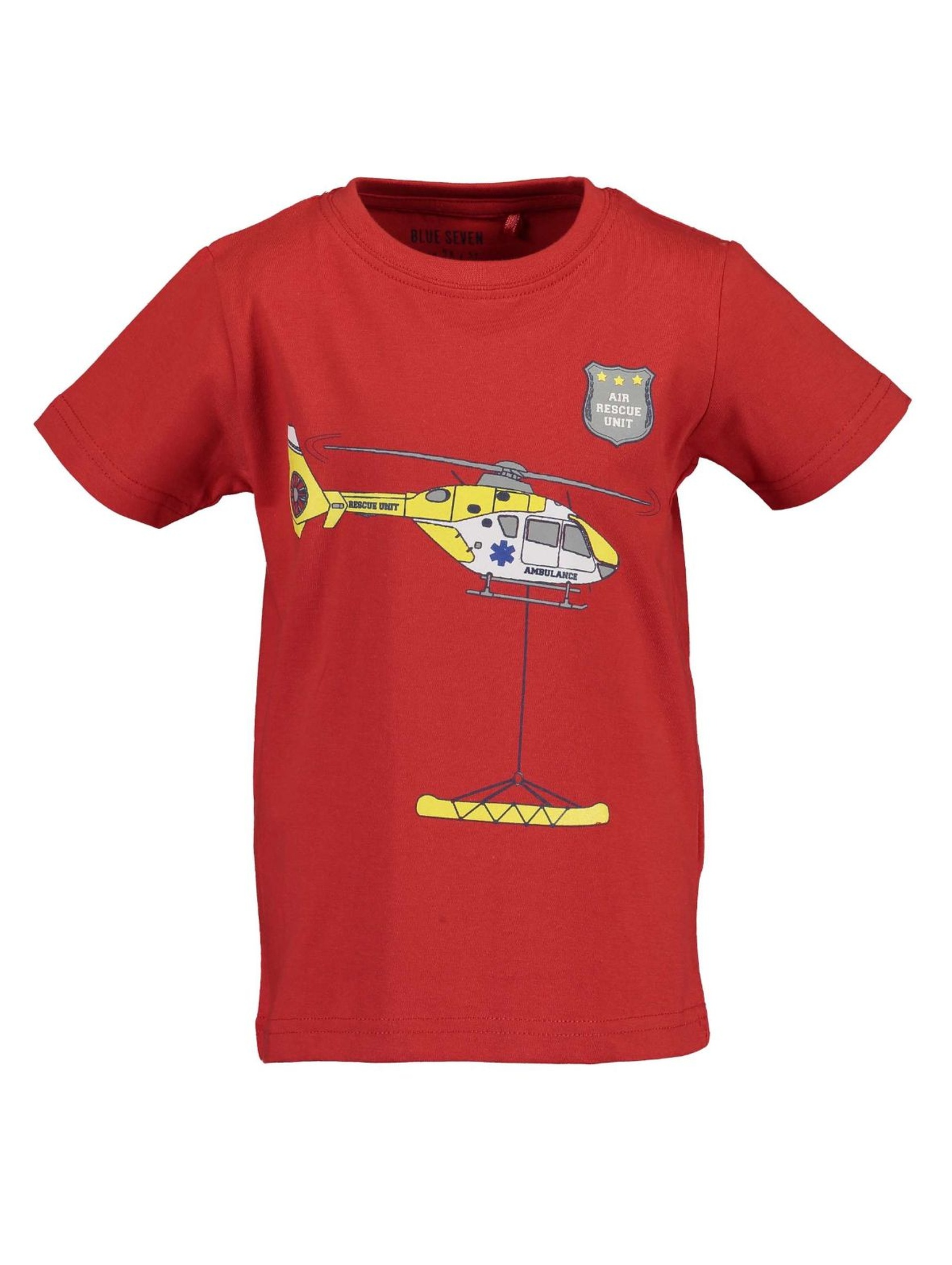 T-Shirt chłopięcy czerwony z helikopterem
