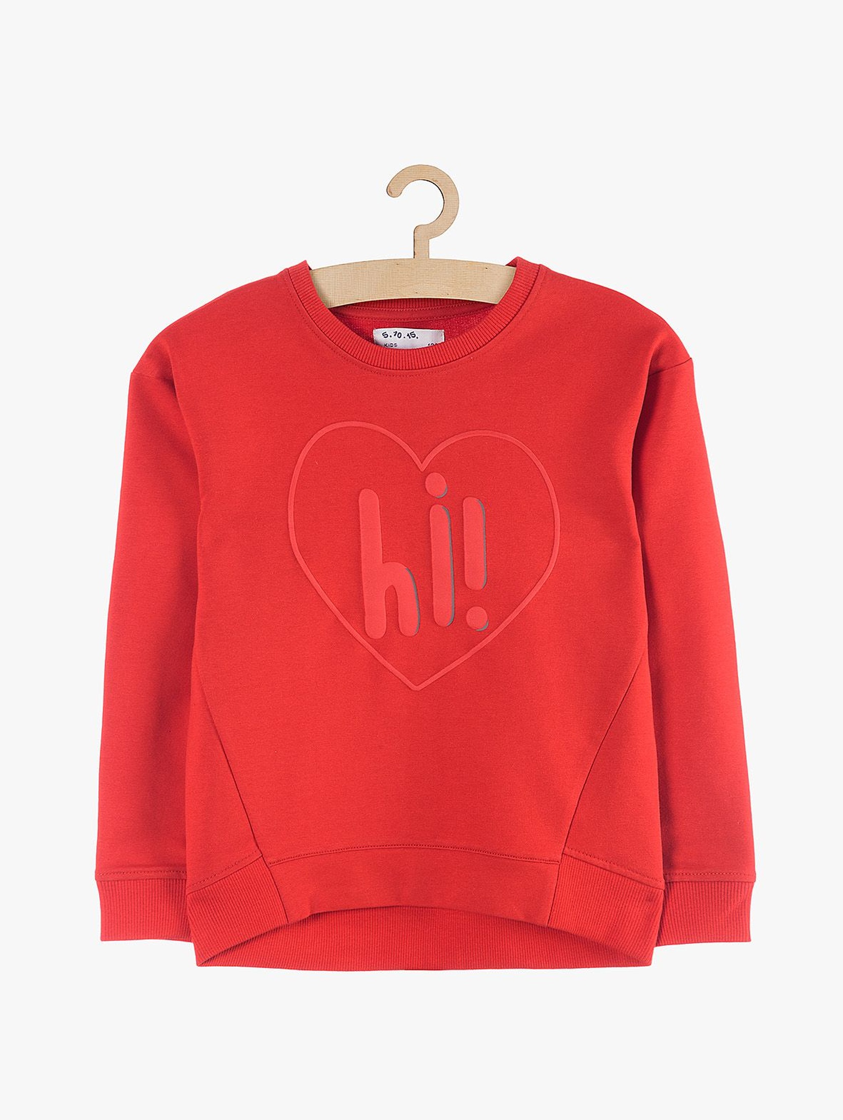 Bluza dresowa dla dziewczynki czerwona - z sercem