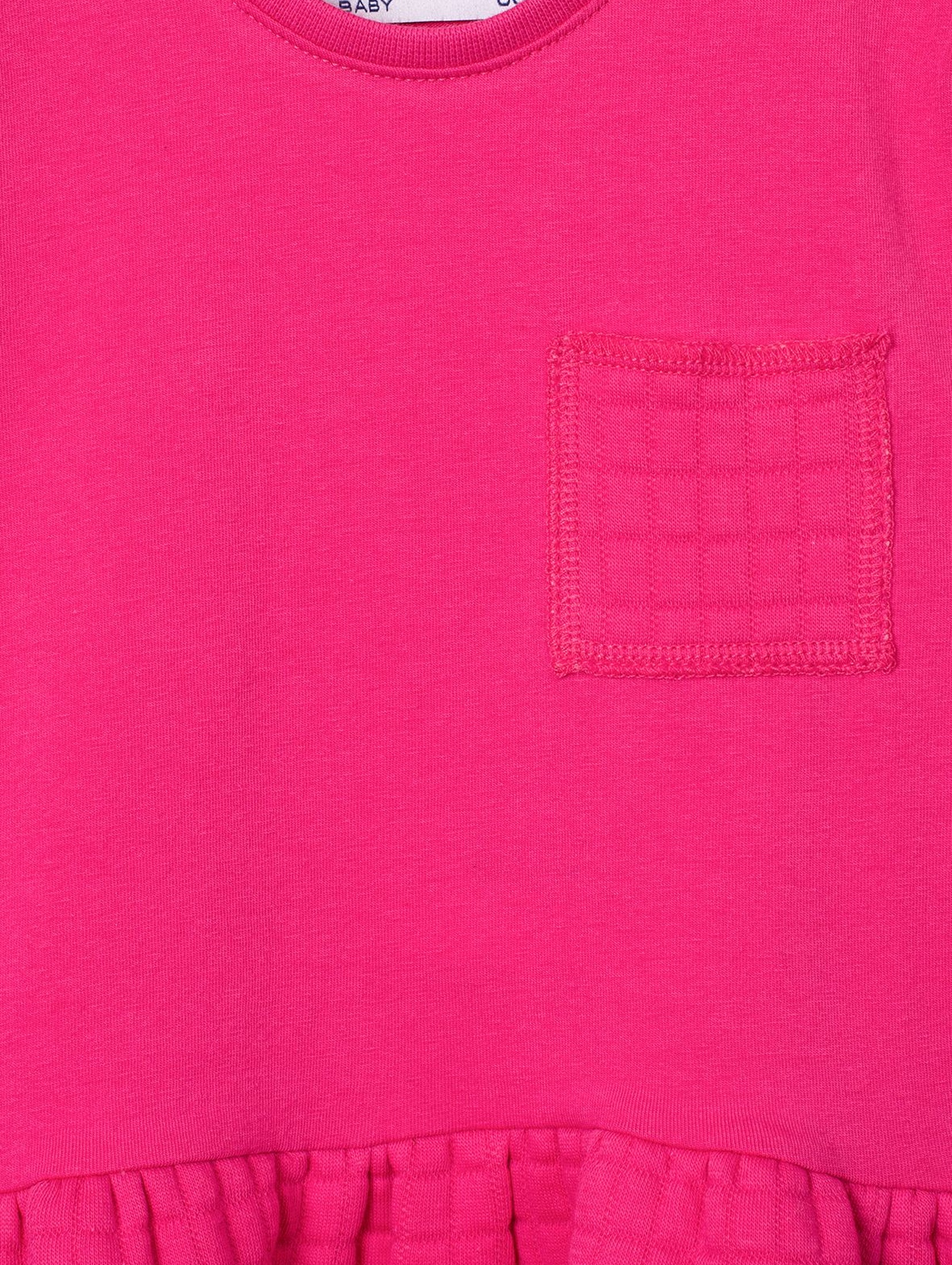 Różowa pikowana sukienka dla dziewczynki