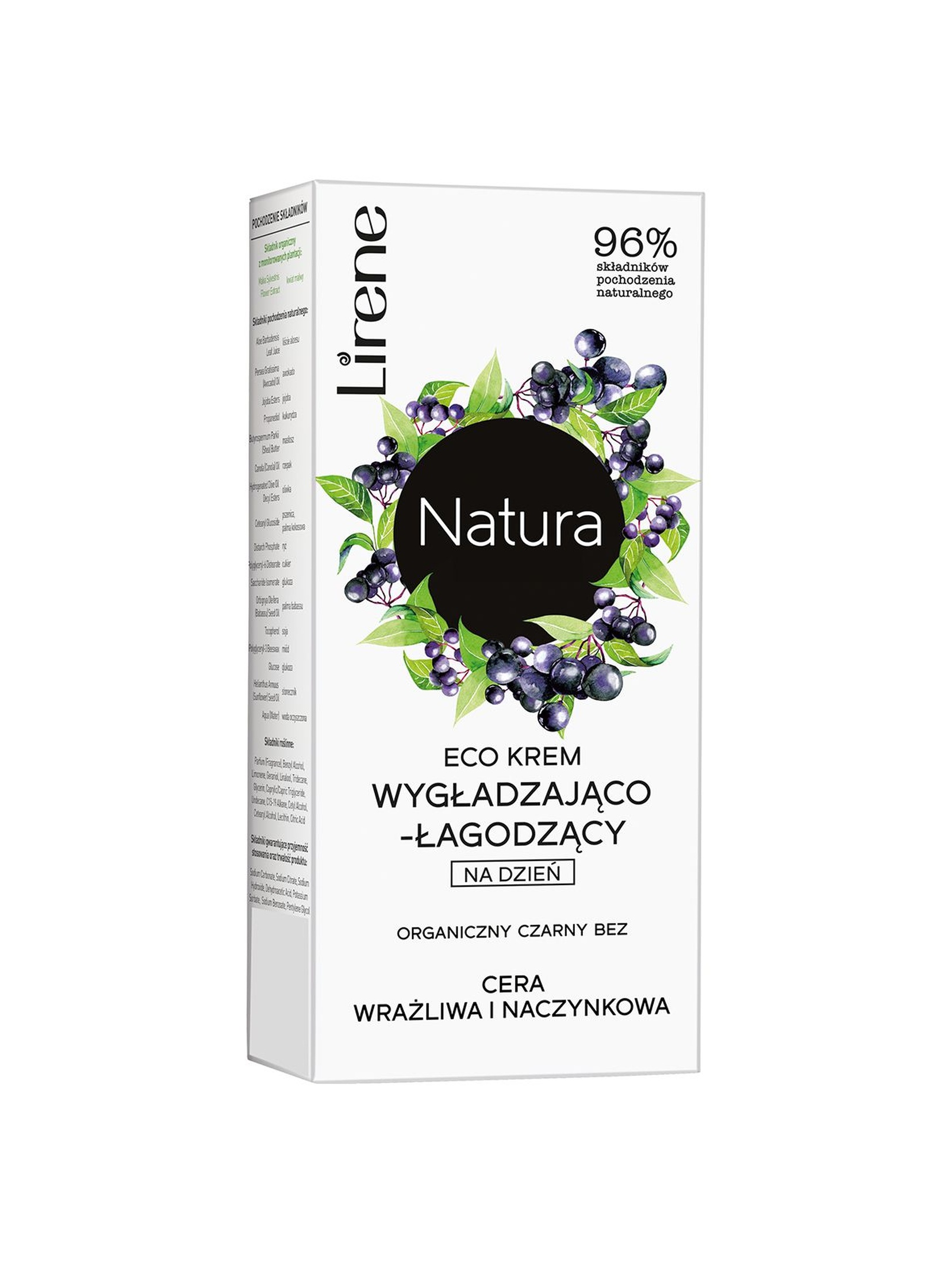 Lirene Natura Eco krem wygładzająco-łagodzący na dzień organiczny czarny bez 50 ml
