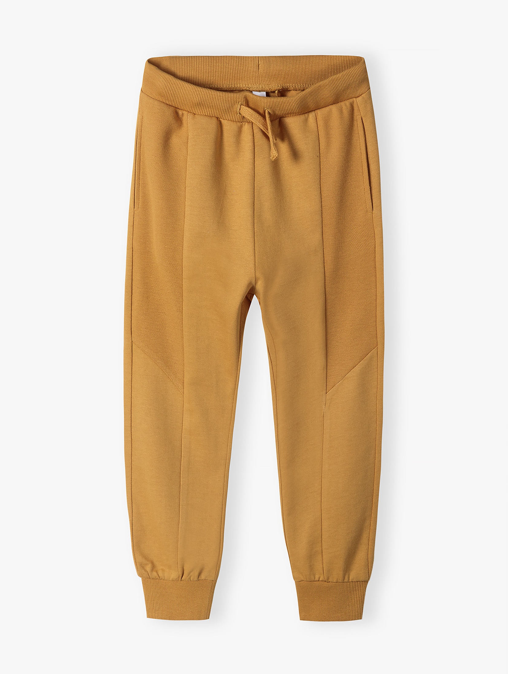 Bawełniane spodnie dresowe regular fit dla chłopca - żółte