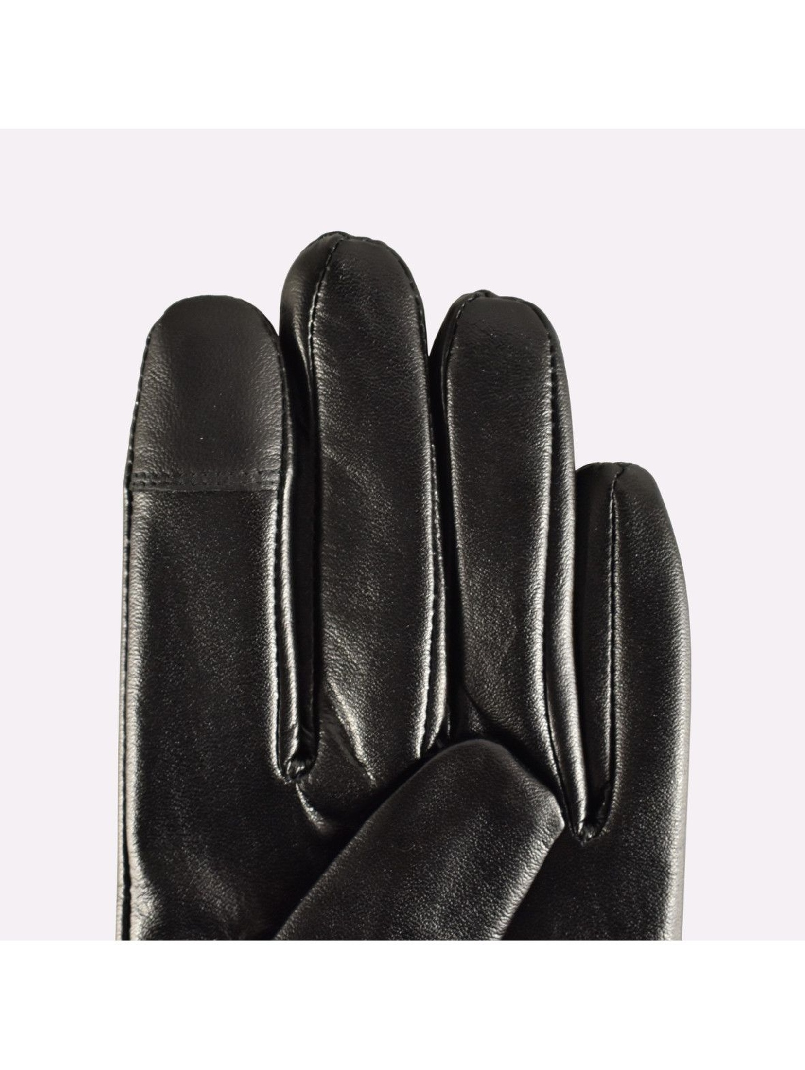 Rękawiczki damskie skórzane antybakteryjne - czarne