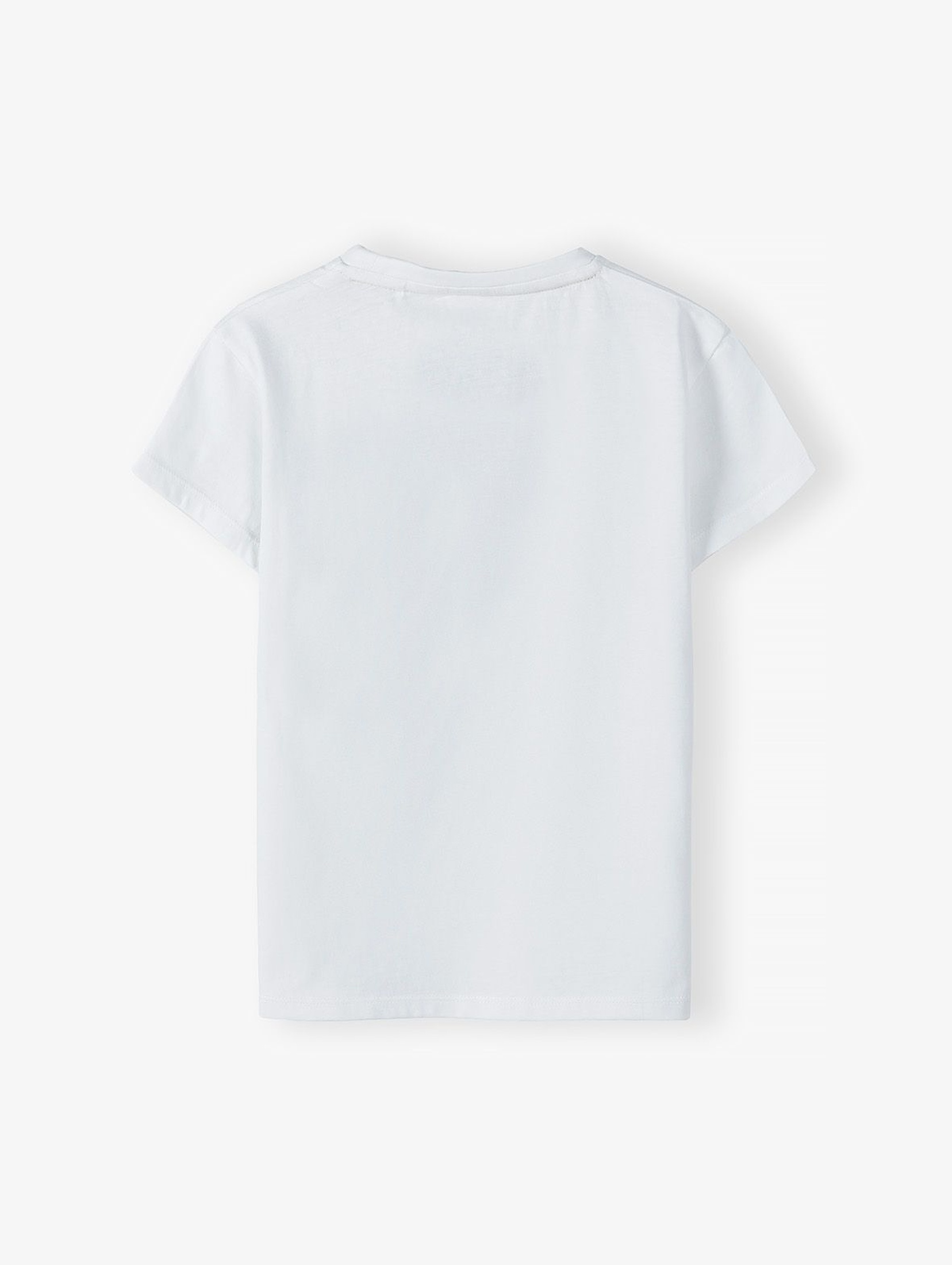 Bawełniany t-shirt dla dziewczynki-biały z nadrukiem