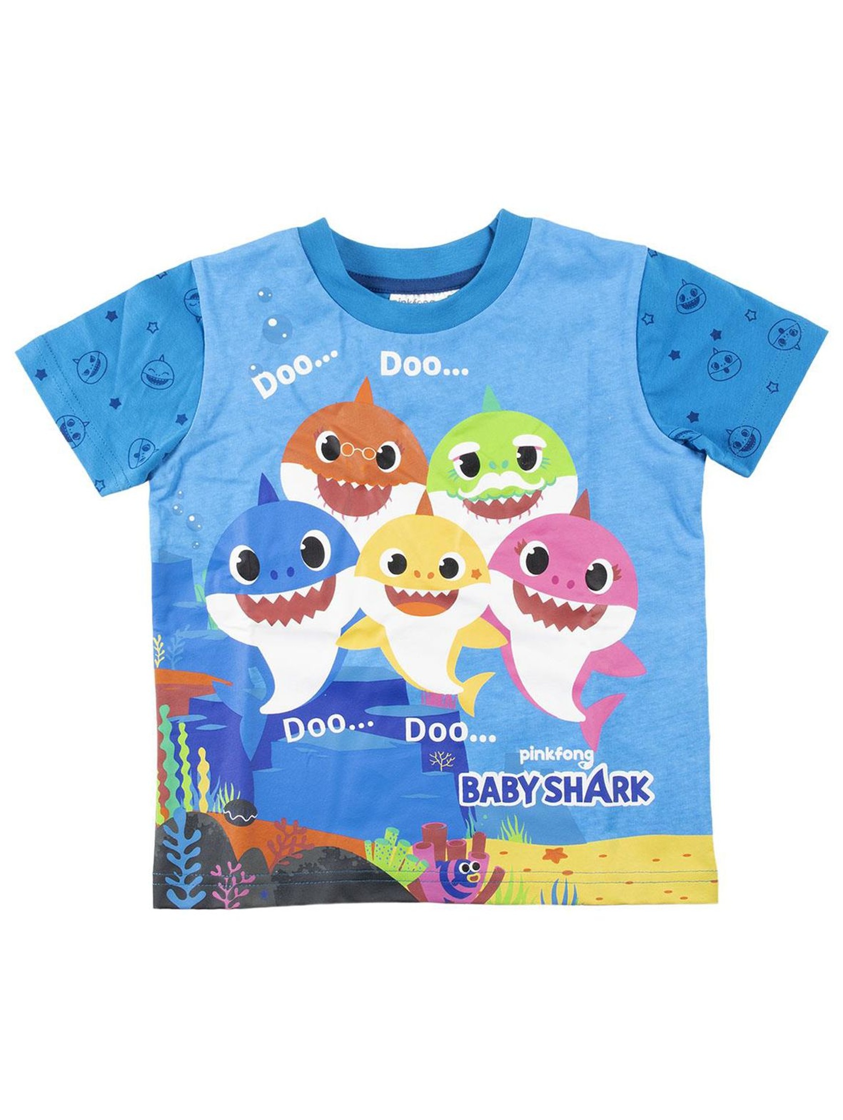 Piżama chłopięca z krótkim rękawem Baby Shark
