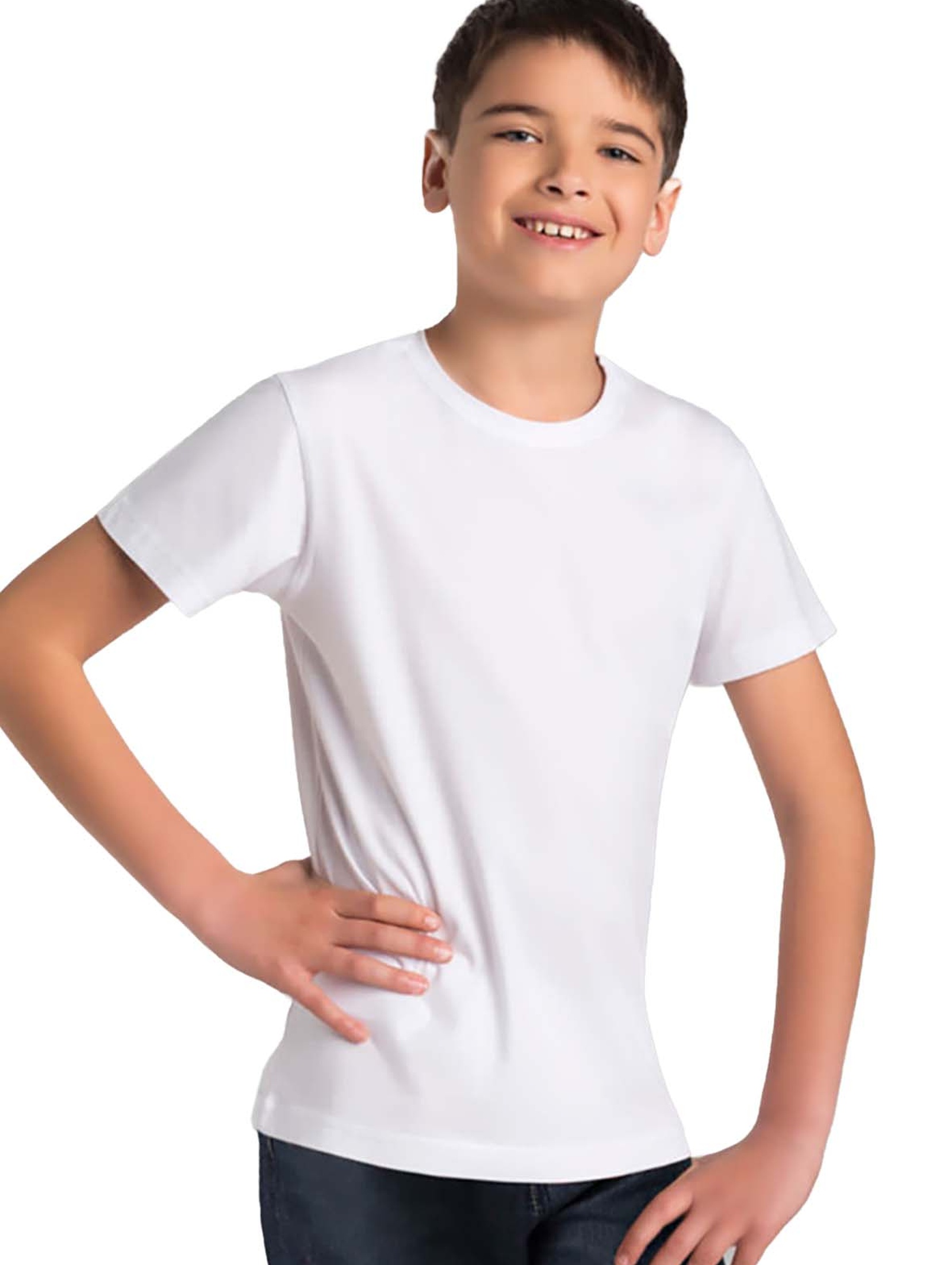 Biały t-shirt bawełniany slim chłopięcy Tup Tup