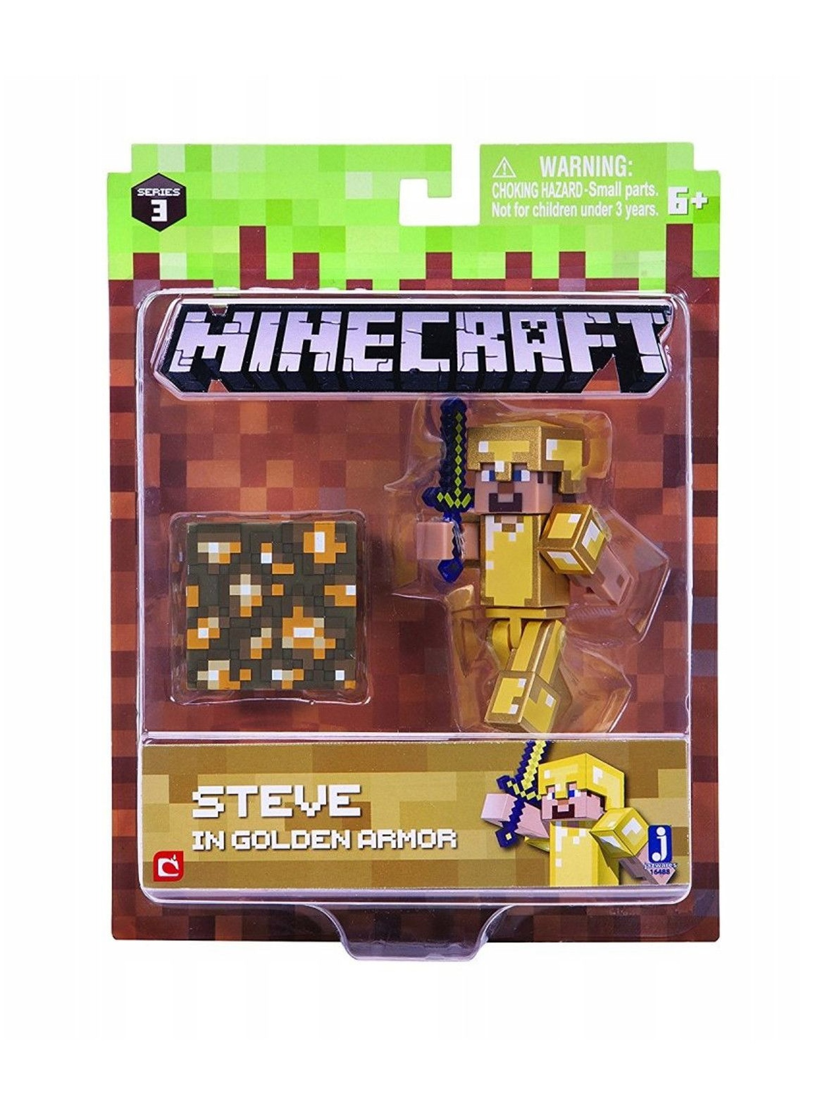 Figurka Steve Minecraft w złotej zbroi
