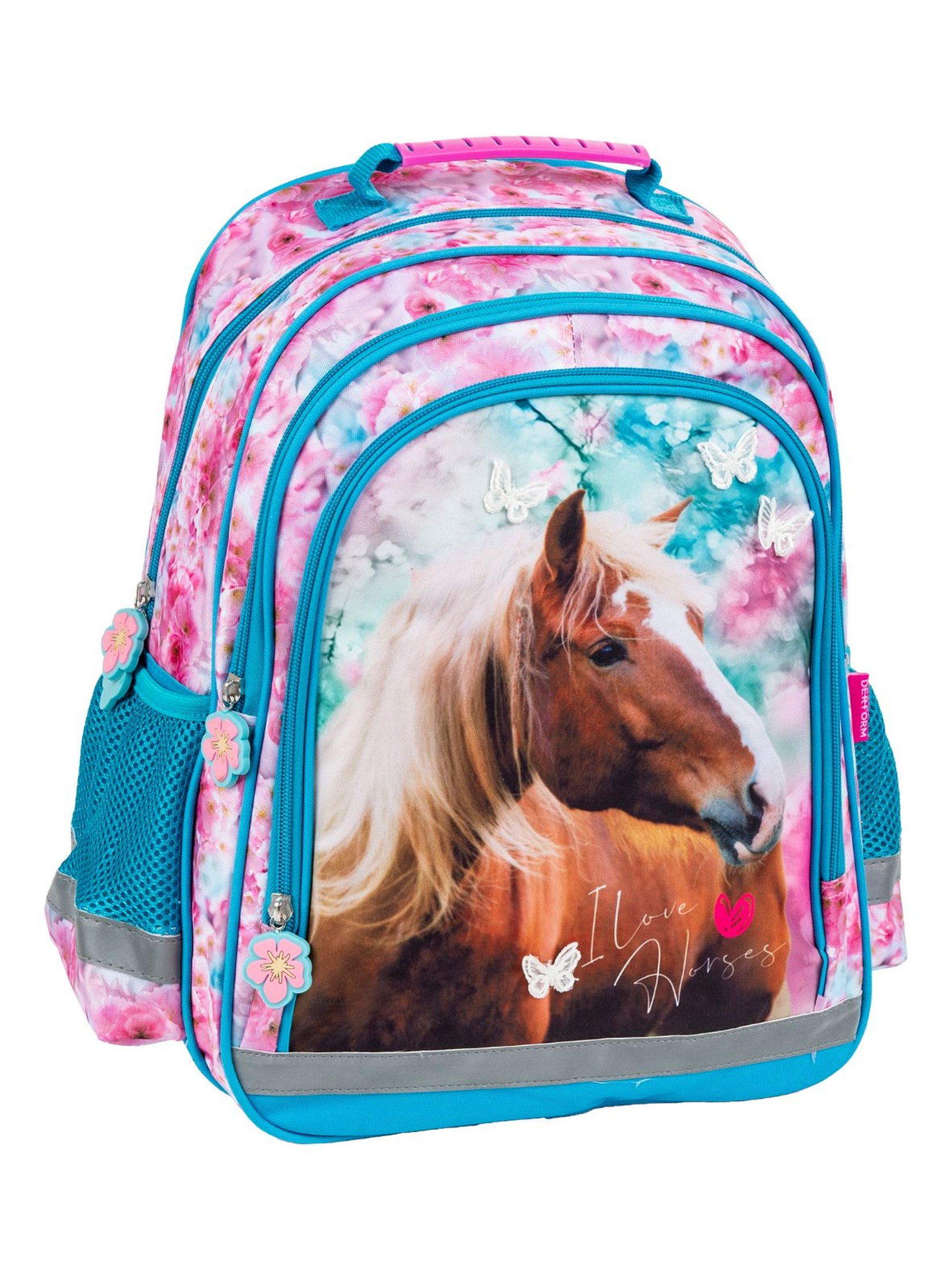 Plecak szkolny z koniem- dwukomorowy