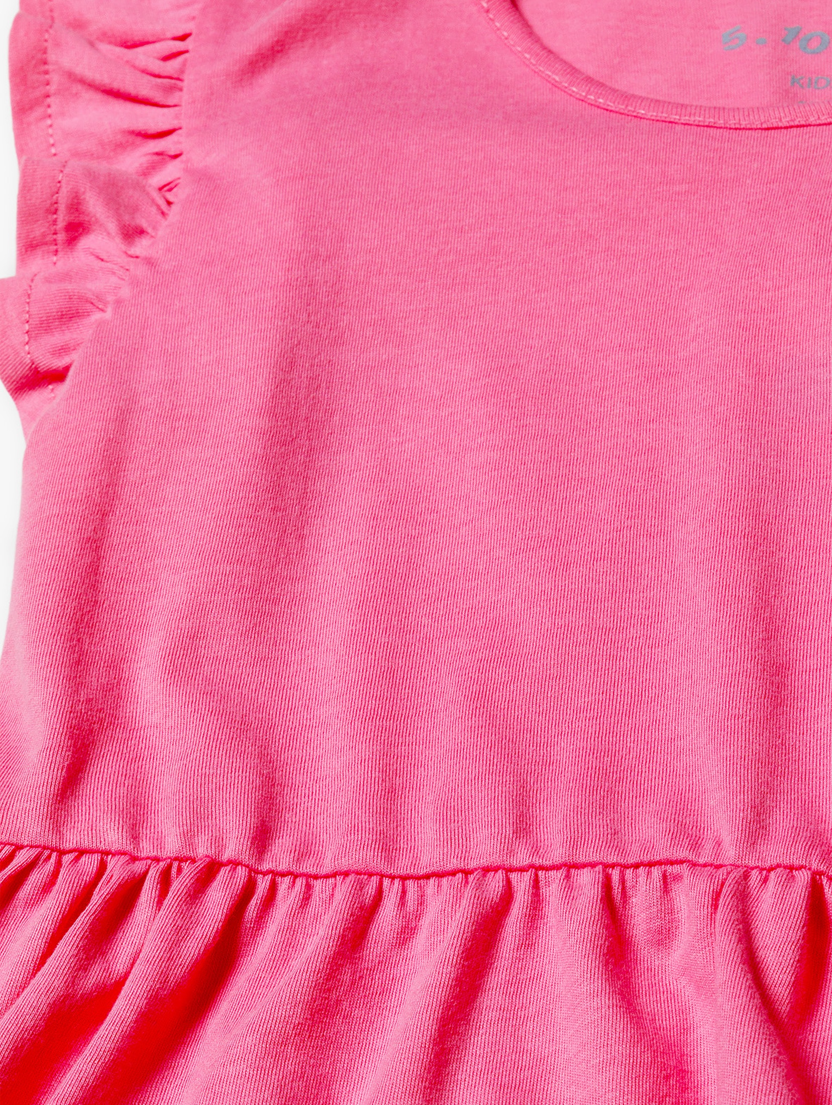Różowa bawełniana sukienka dziewczęca na lato - 5.10.15.