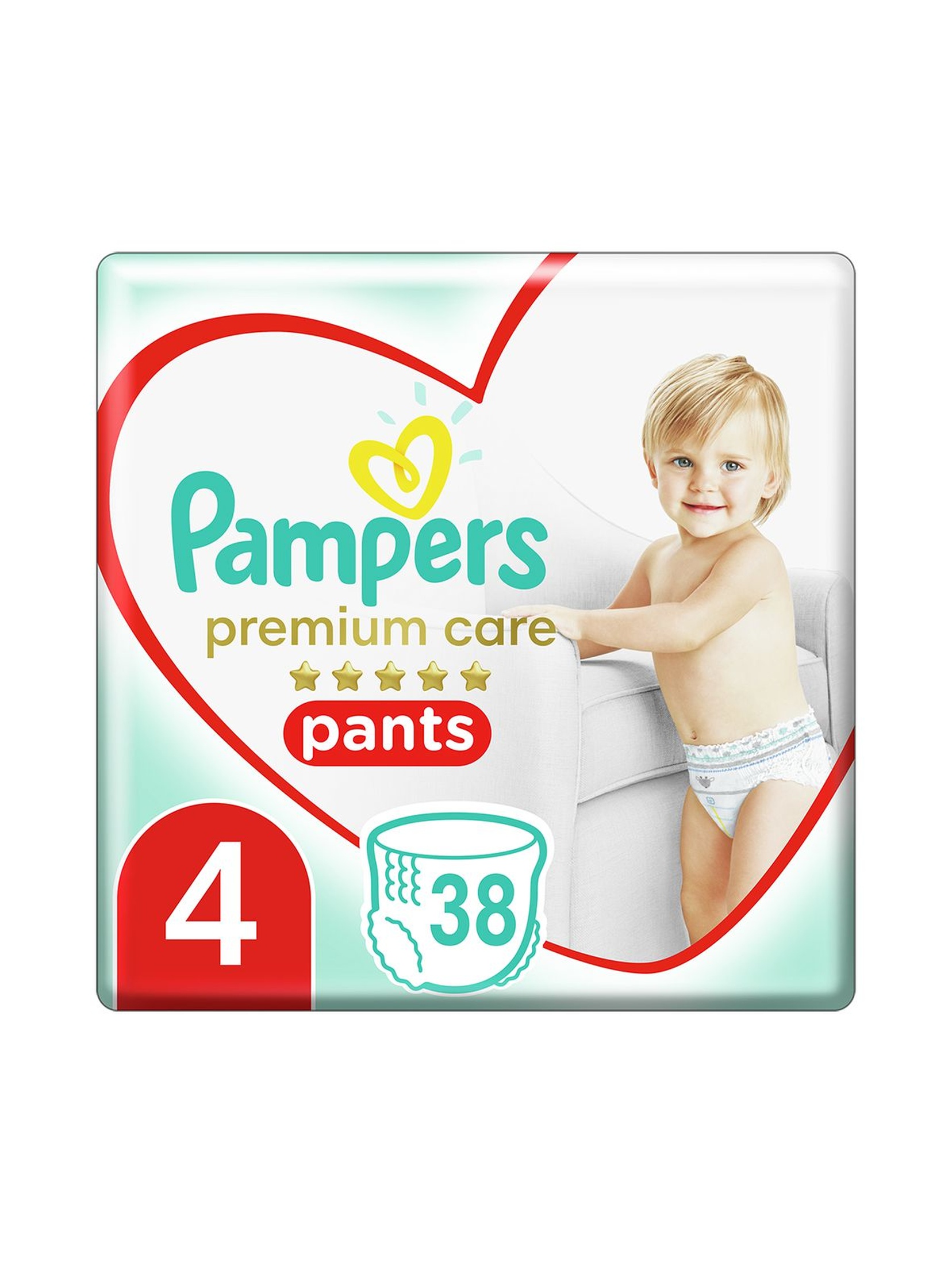 Pampers Premium Care Pieluchomajtki rozmiar 4, 38szt. 9-15kg