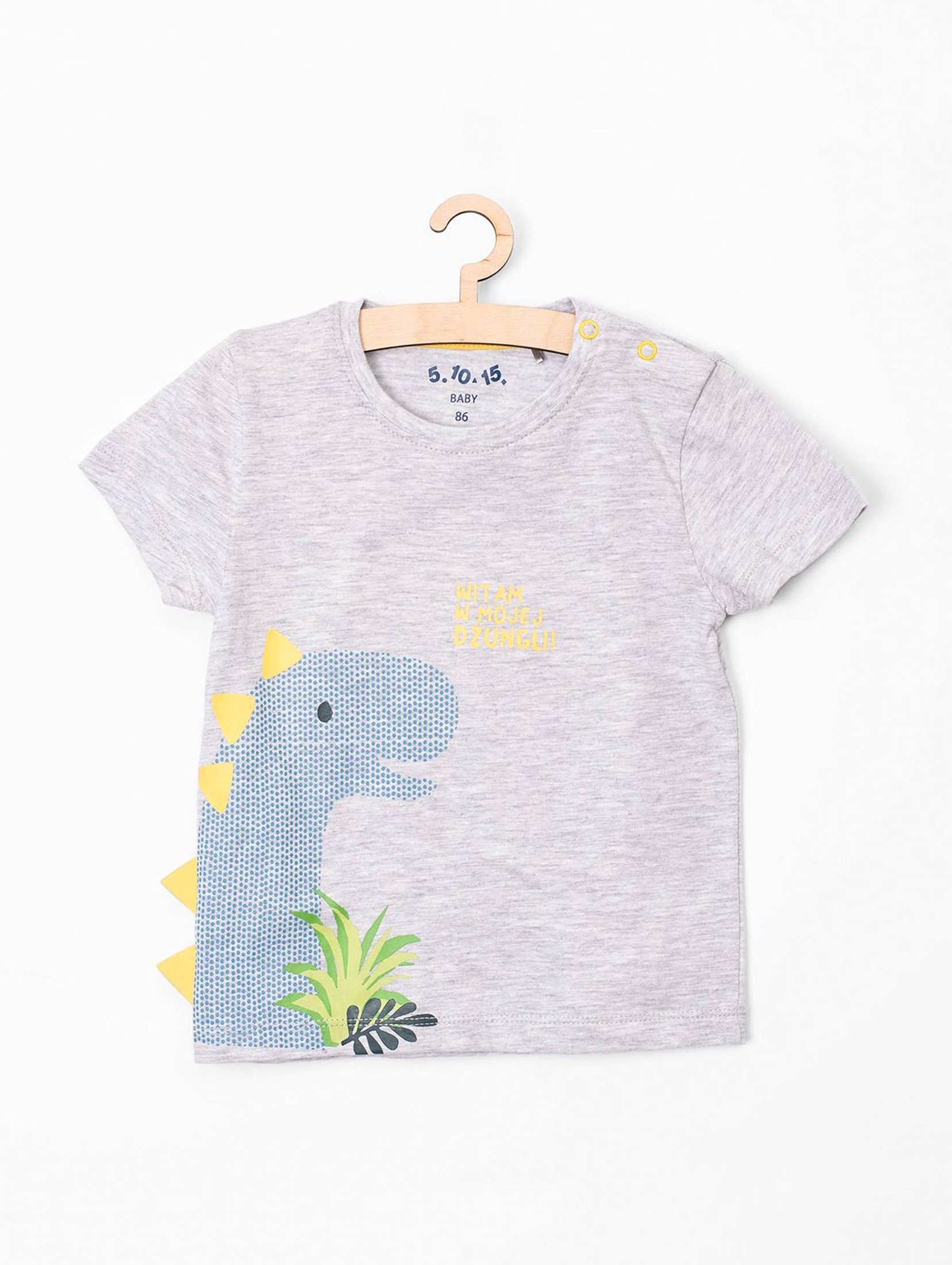 T-Shirt niemowlęcy z dinozaurem i elementami 3D