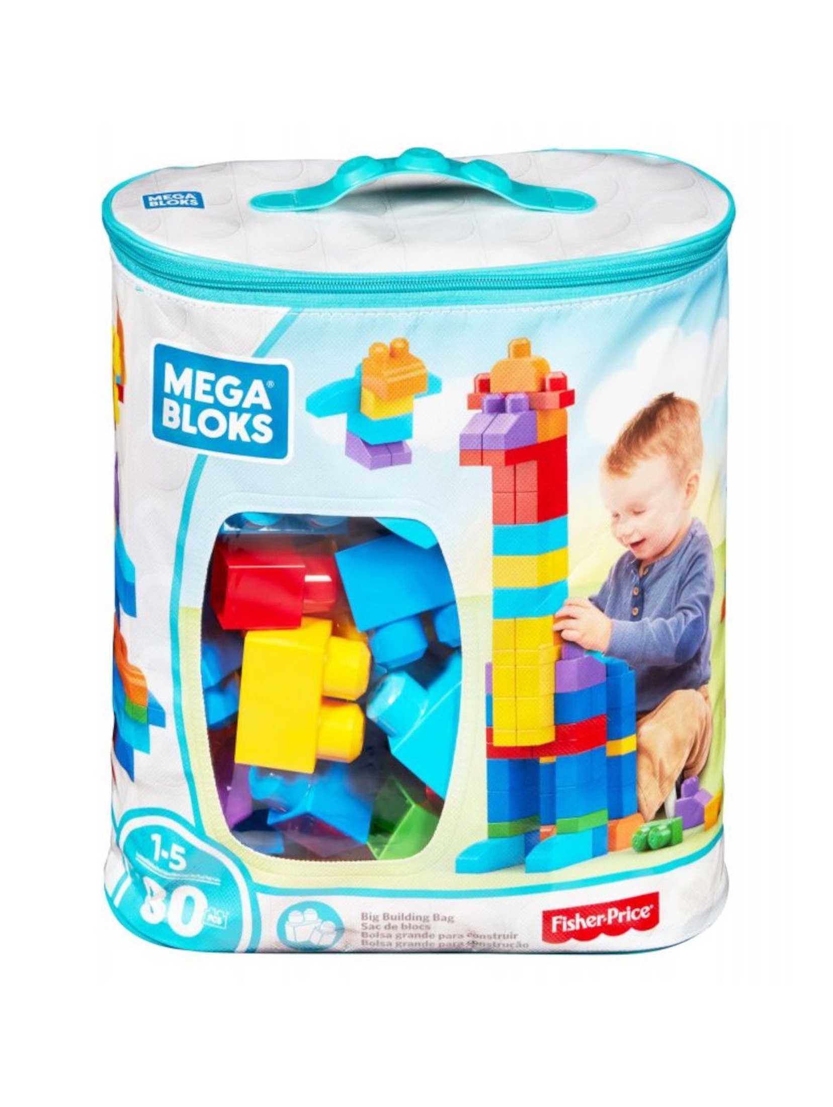 Mega Bloks First Builders - Duża ECO torba z klockami Fisher Price 80 szt