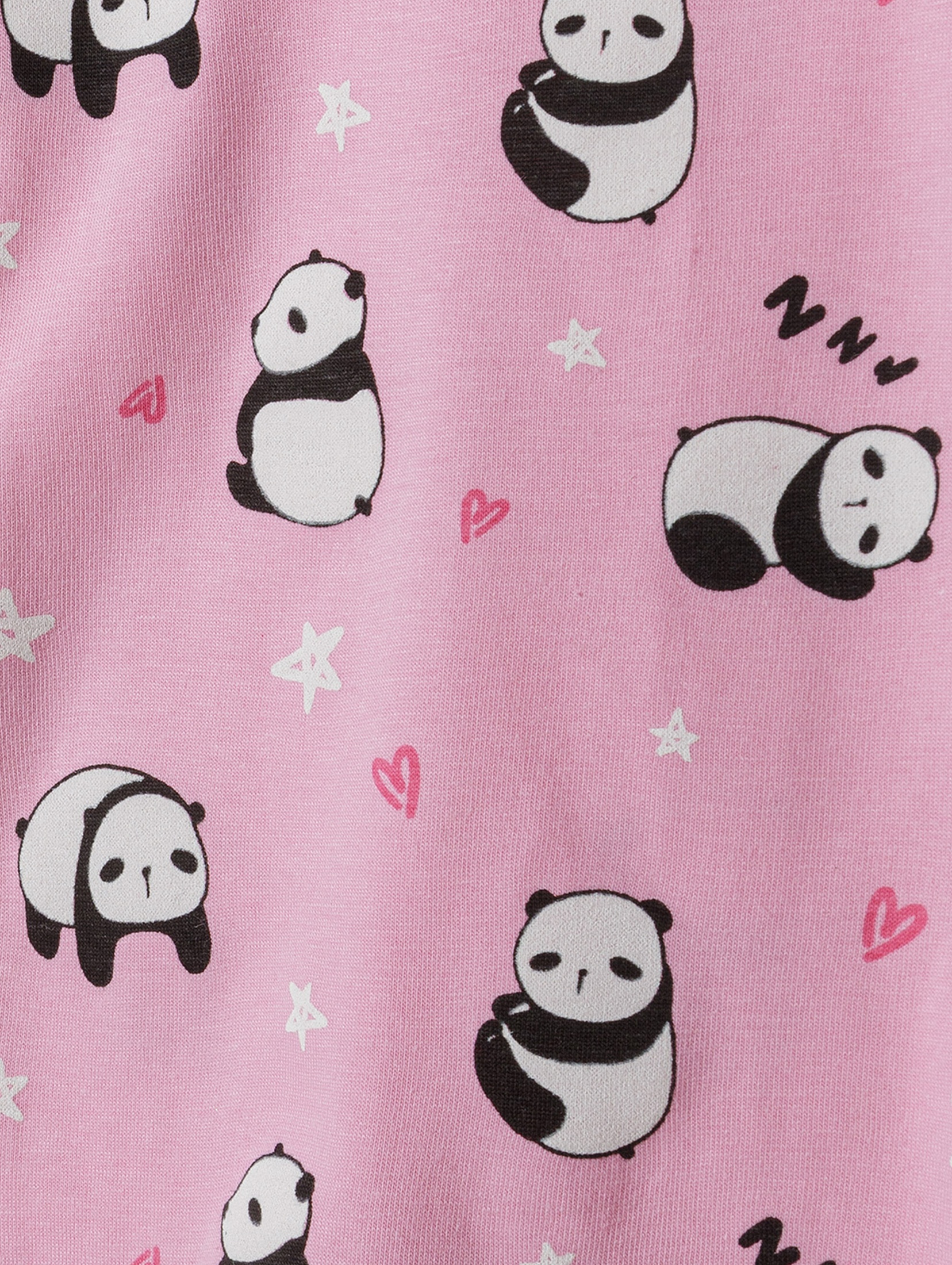 Piżama z długim rękawem oraz nadrukiem w misie pandy dla dziewczynki 	2-pack