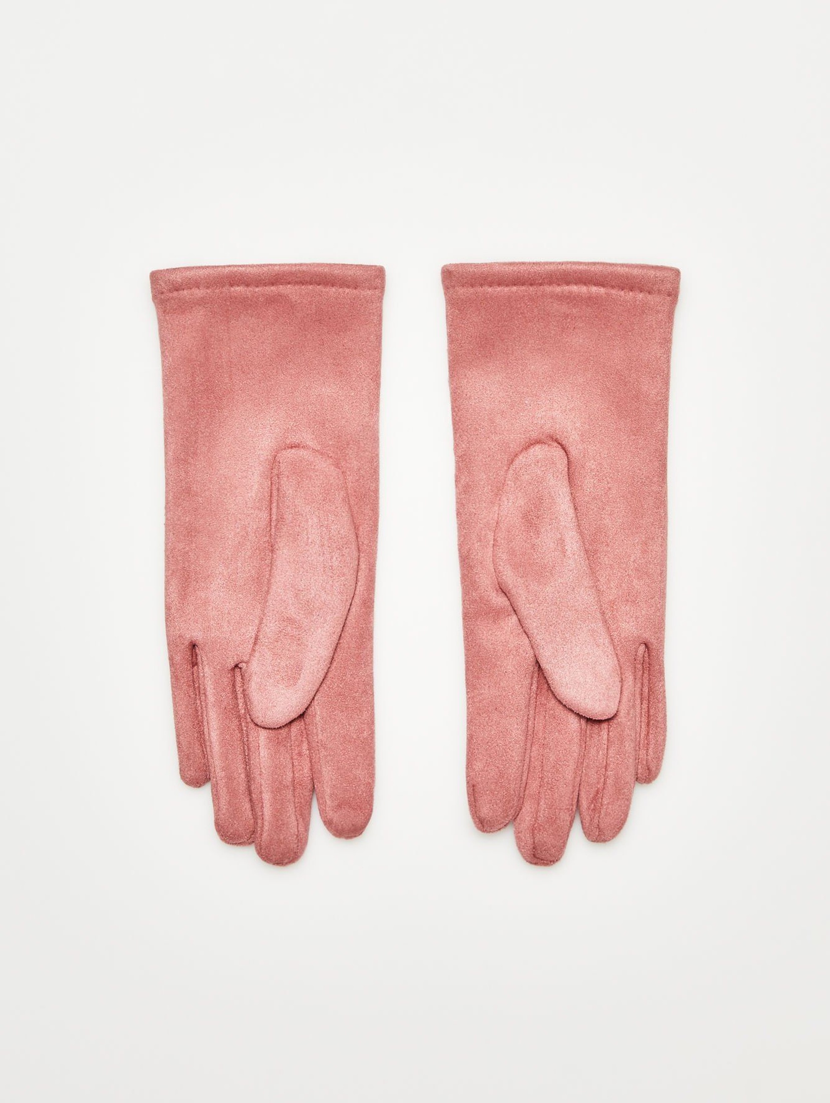 Rękawiczki z aplikacjami - różowe