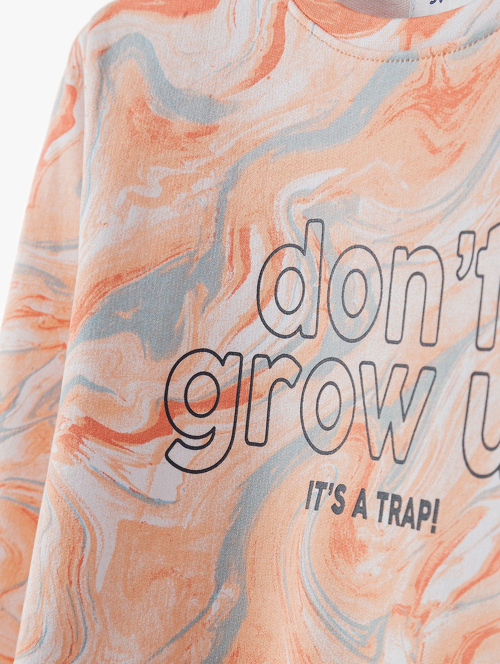 Bluza dresowa dziewczęca z napisem Don't grow up