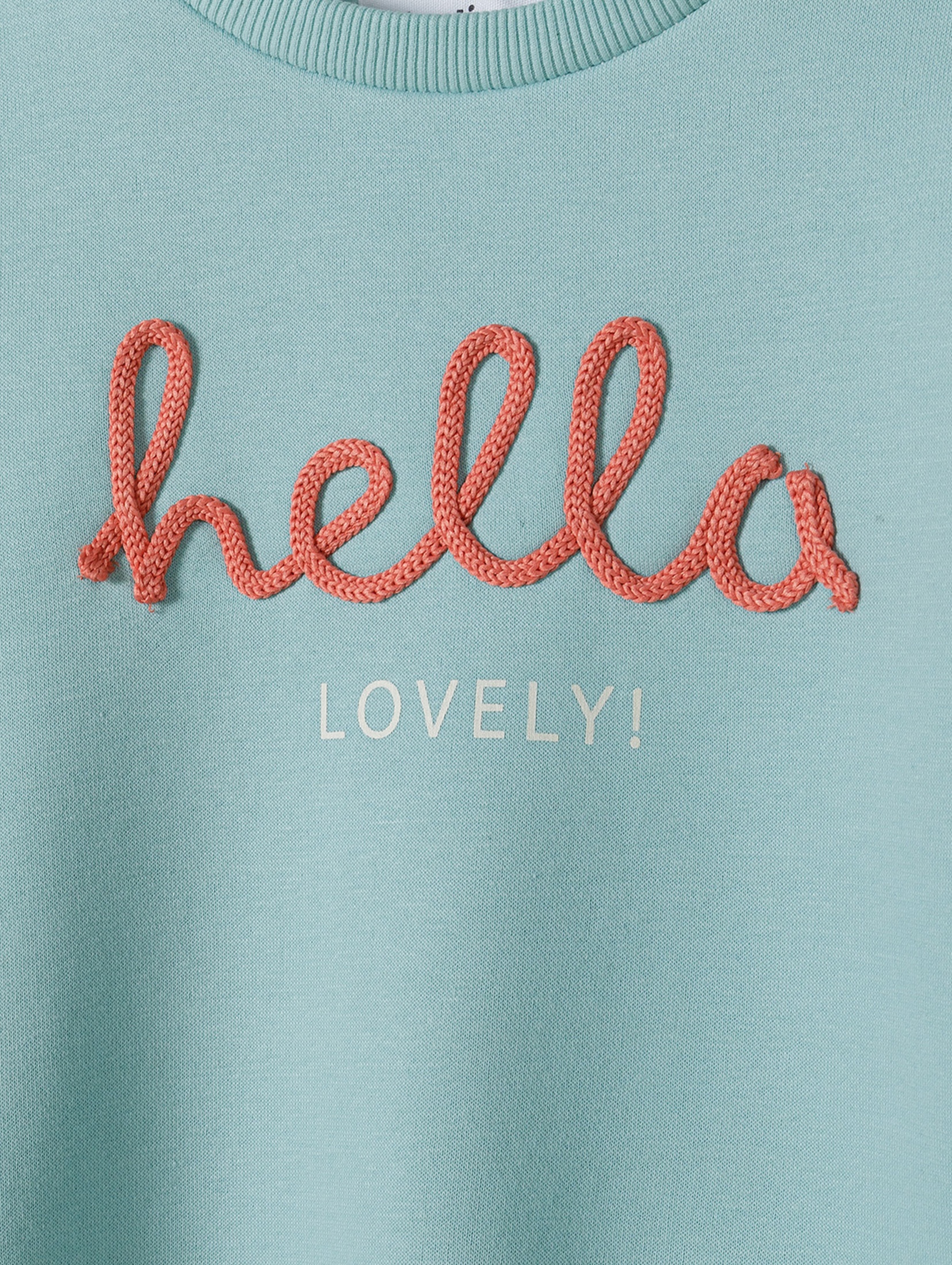 Błękitna dziewczęca bluza nierozpinana- Hello lovely!