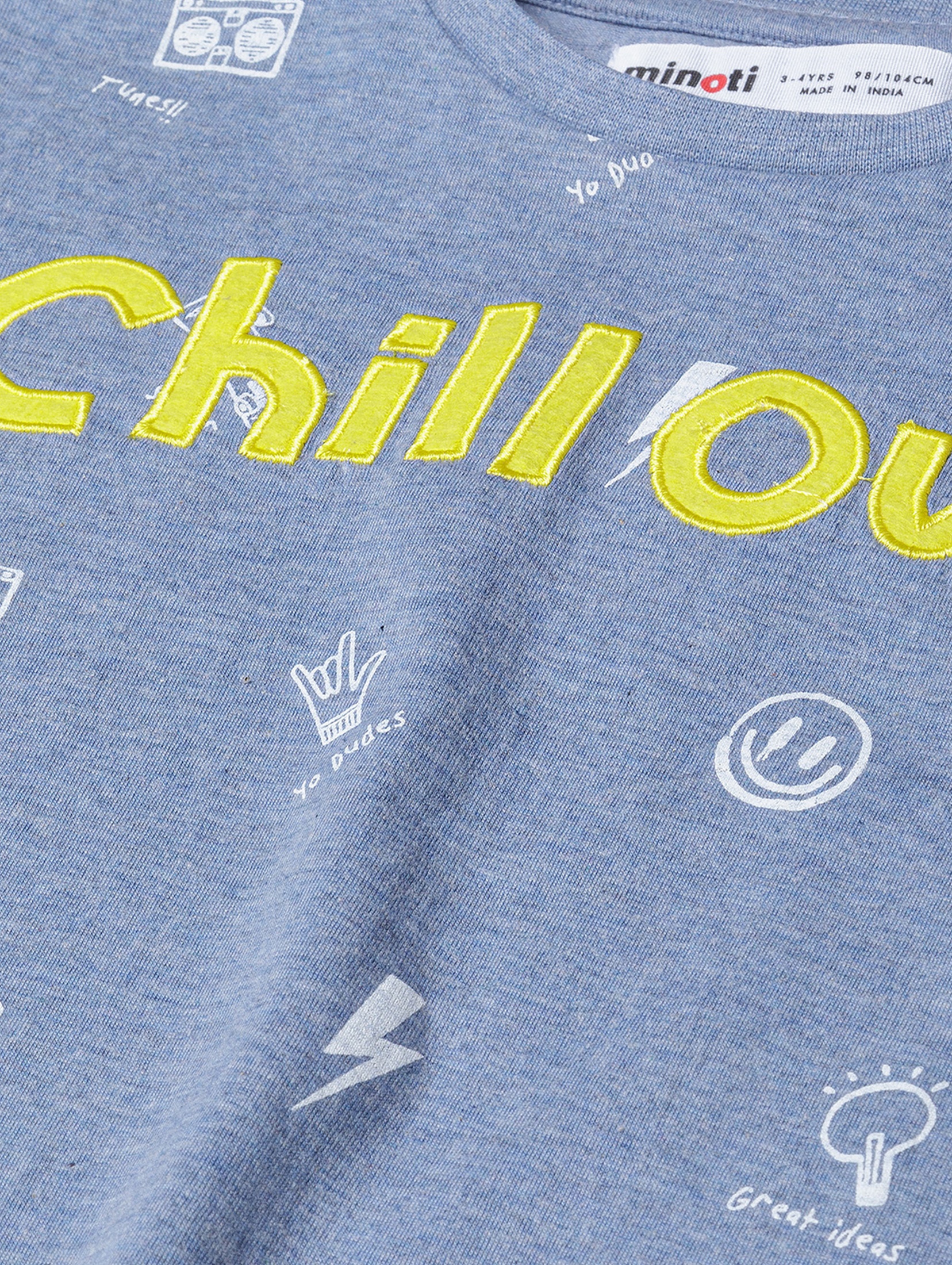 Niebieski t-shirt dzianinowy dla niemowlaka- Chillout