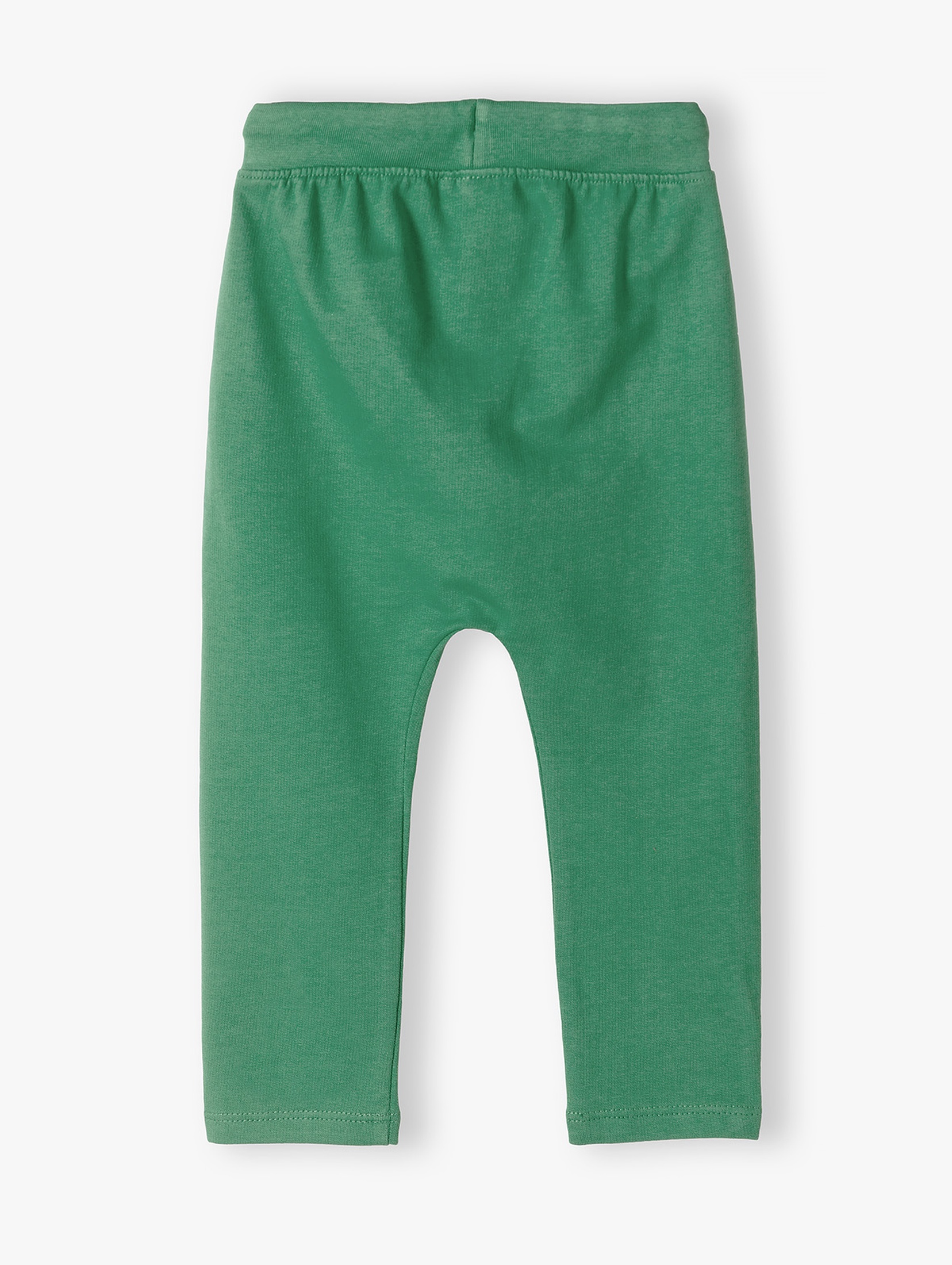 Zielone bawełniane spodnie dresowe niemowlęce