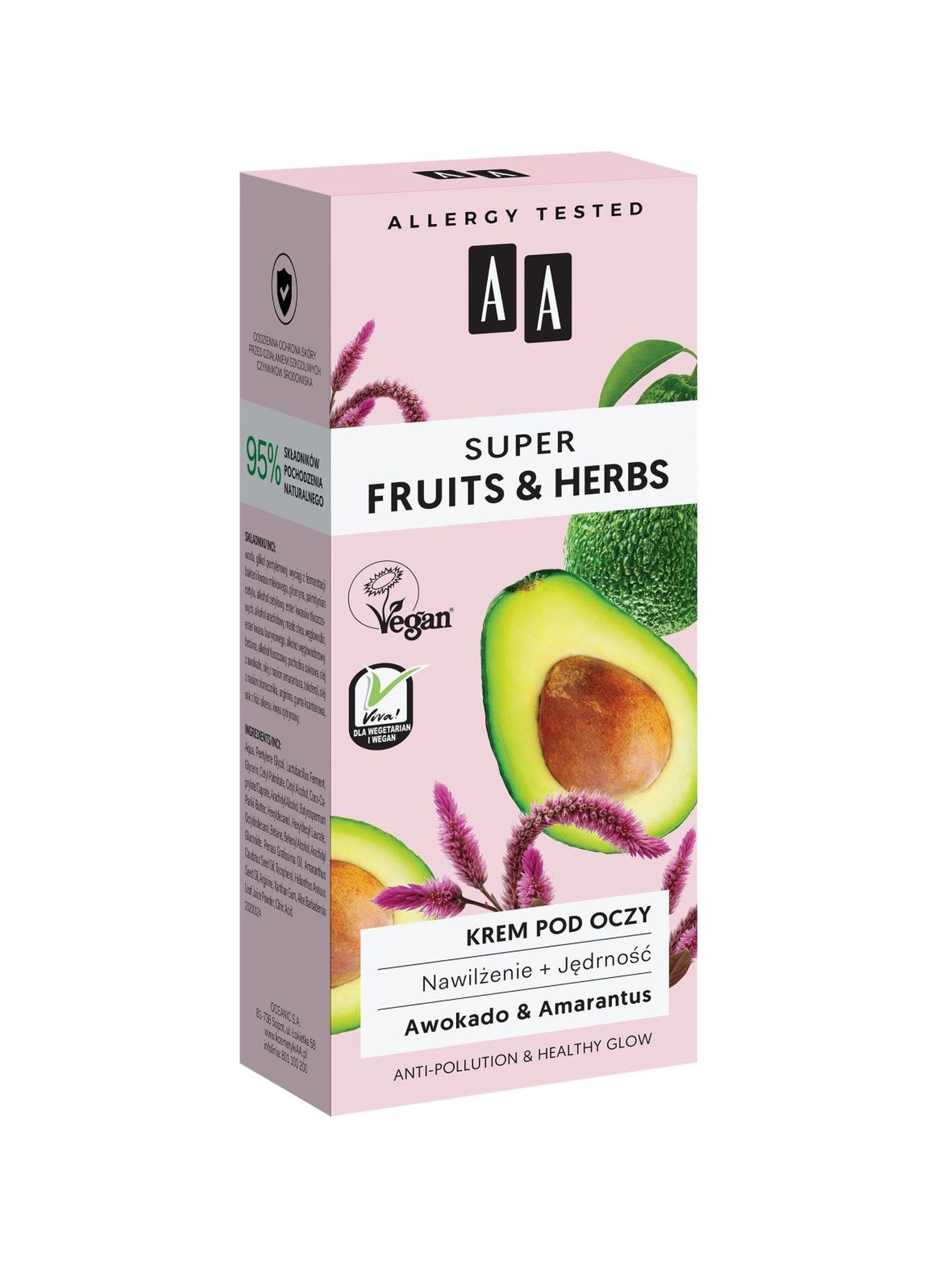 AA Super Fruits&Herbs krem pod oczy nawilżenie + jędrność 15 ml