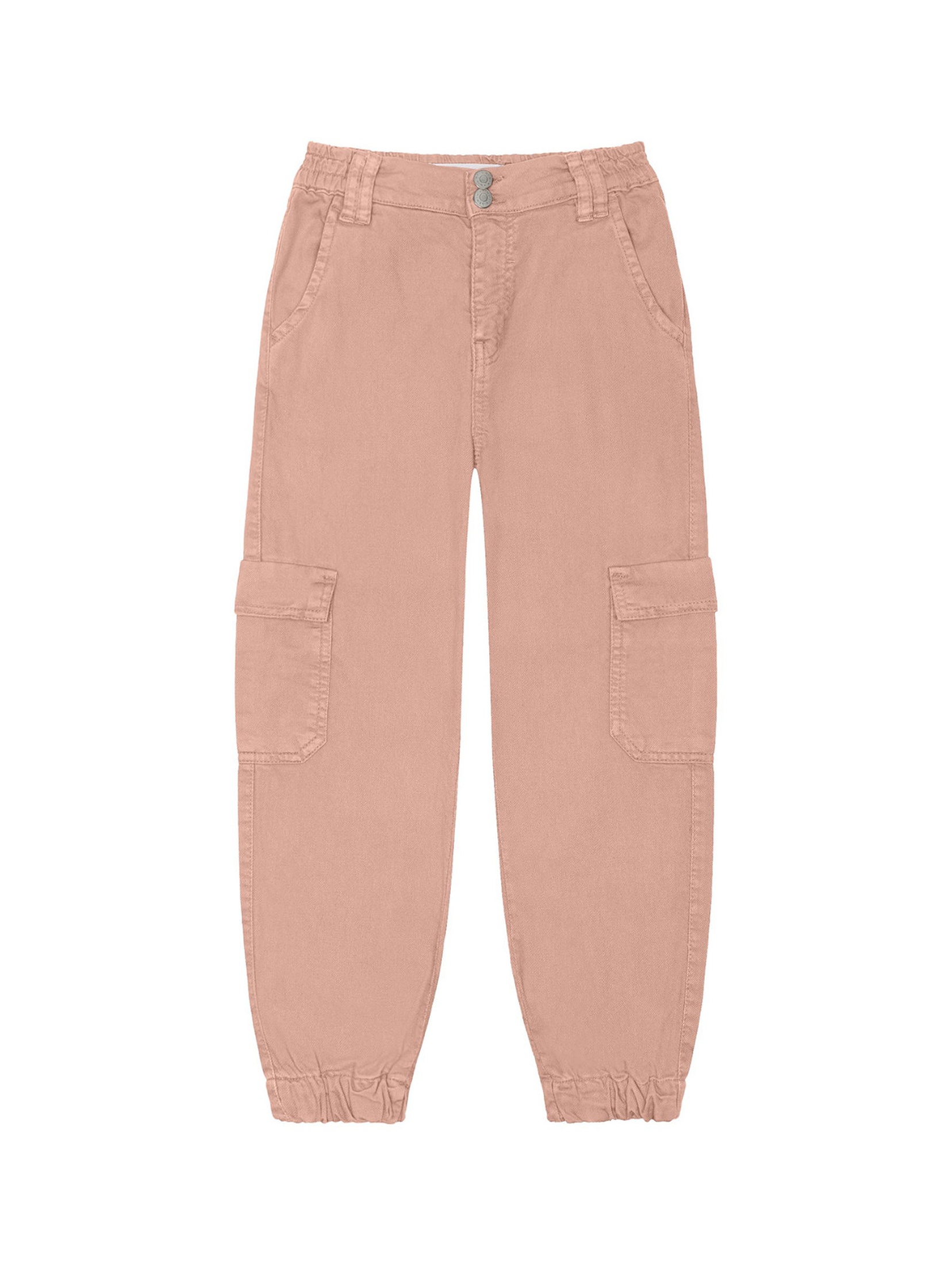 Brzoskwiniowe spodnie typu bojówki dla dziewczynki