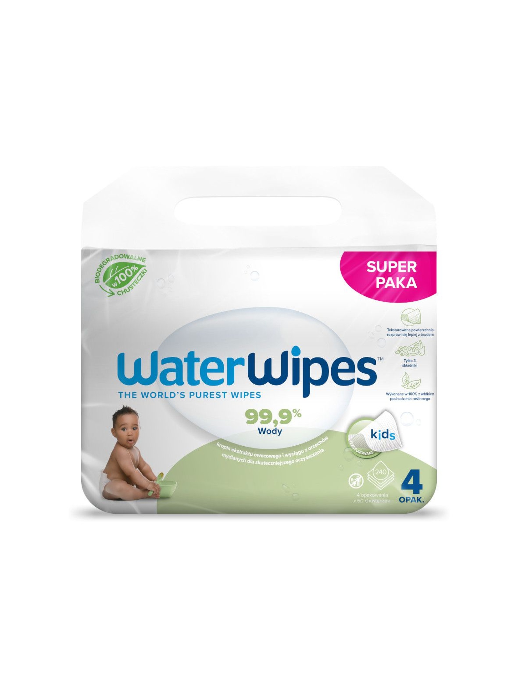 WaterWipes - 4-pack  Chusteczki nawilżane BIO Soapberry
