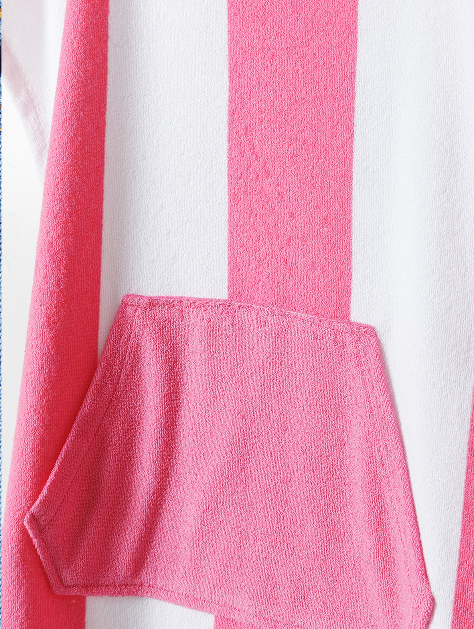 Ponczo- ręcznik plażowy z kapturem dla dziewczynki w paski