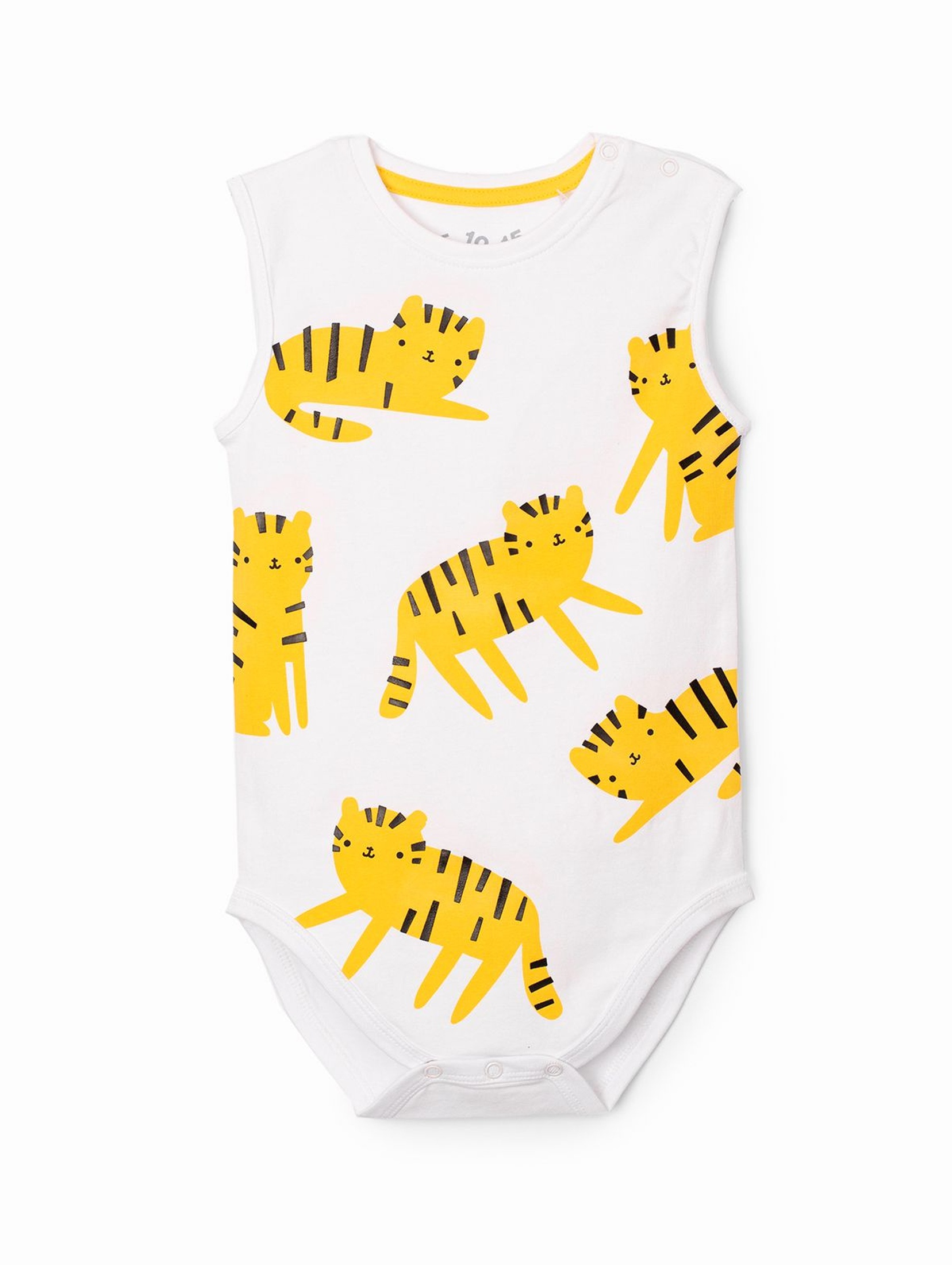 Białe body niemowlęce z tygryskami