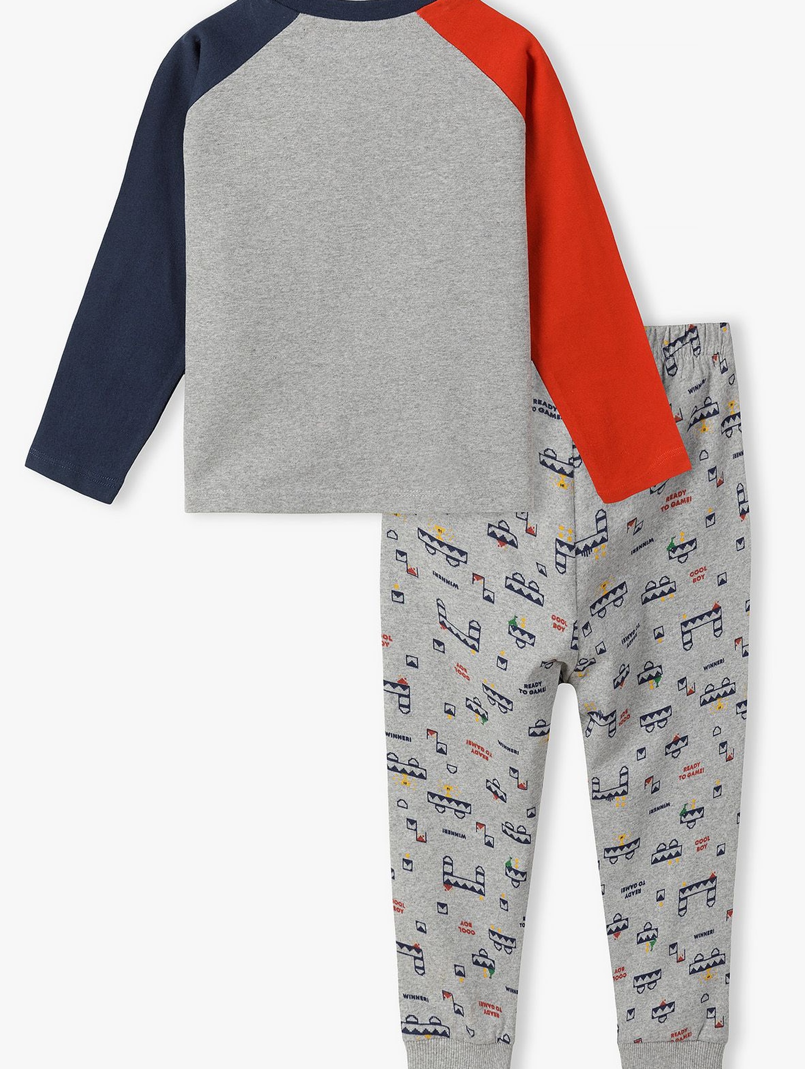 Bawełniana dwuczęściowa piżama chłopięca z napisem Winner - szara