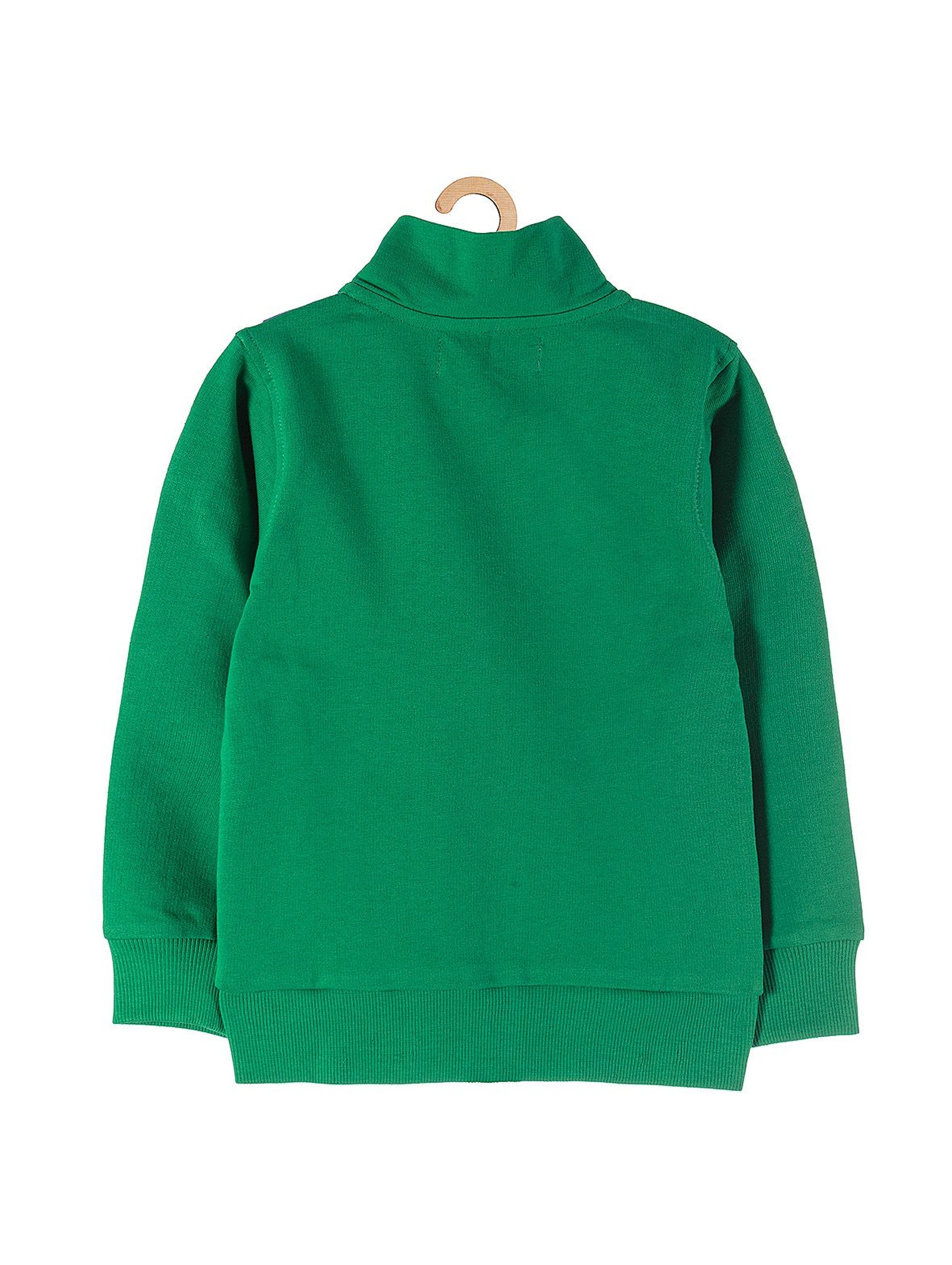 Bluza dresowa dla chłopca rozpinana z kieszeniami- zielona