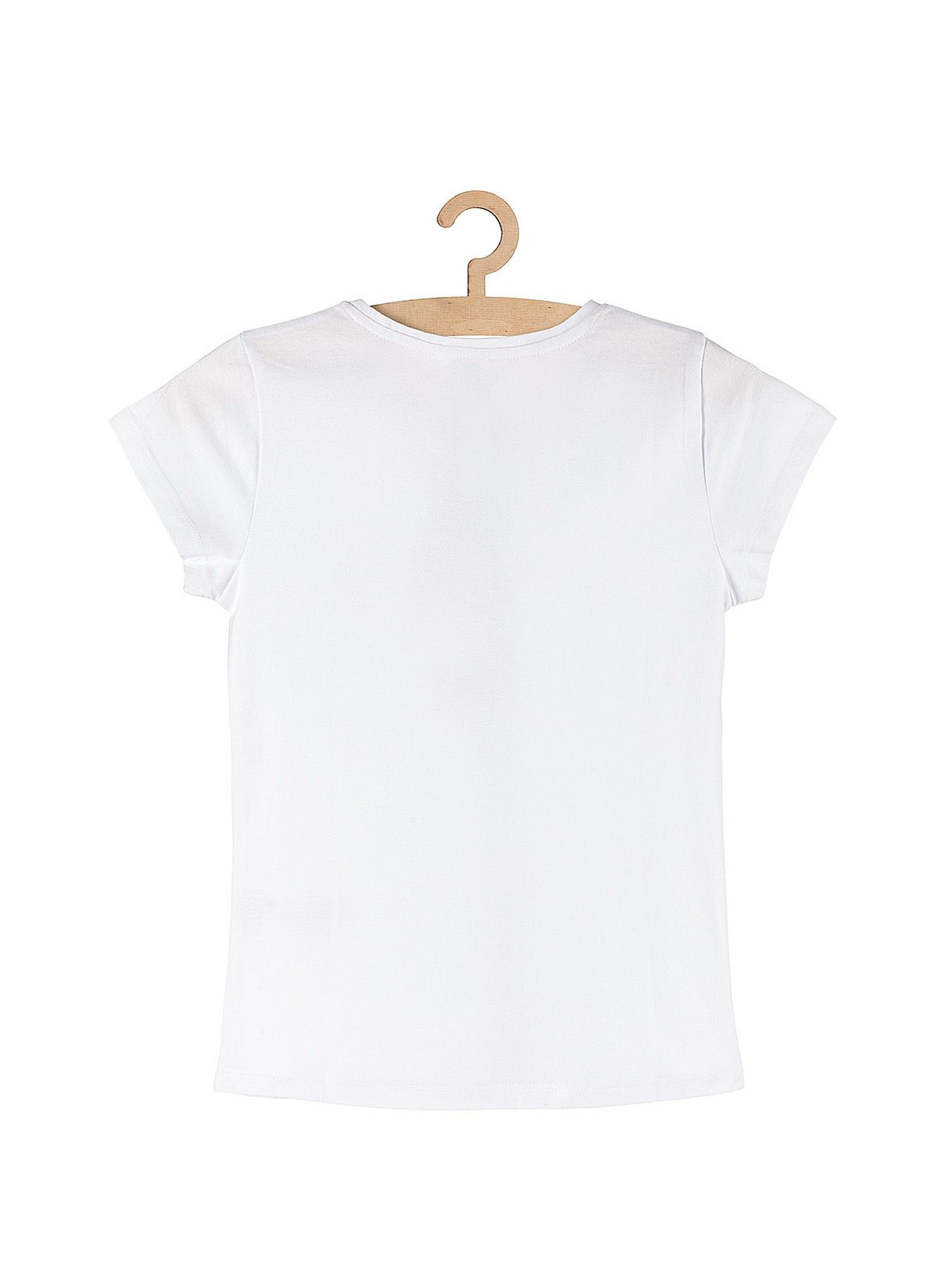 Bawełniany t-shirt dla dziewczynki- biały