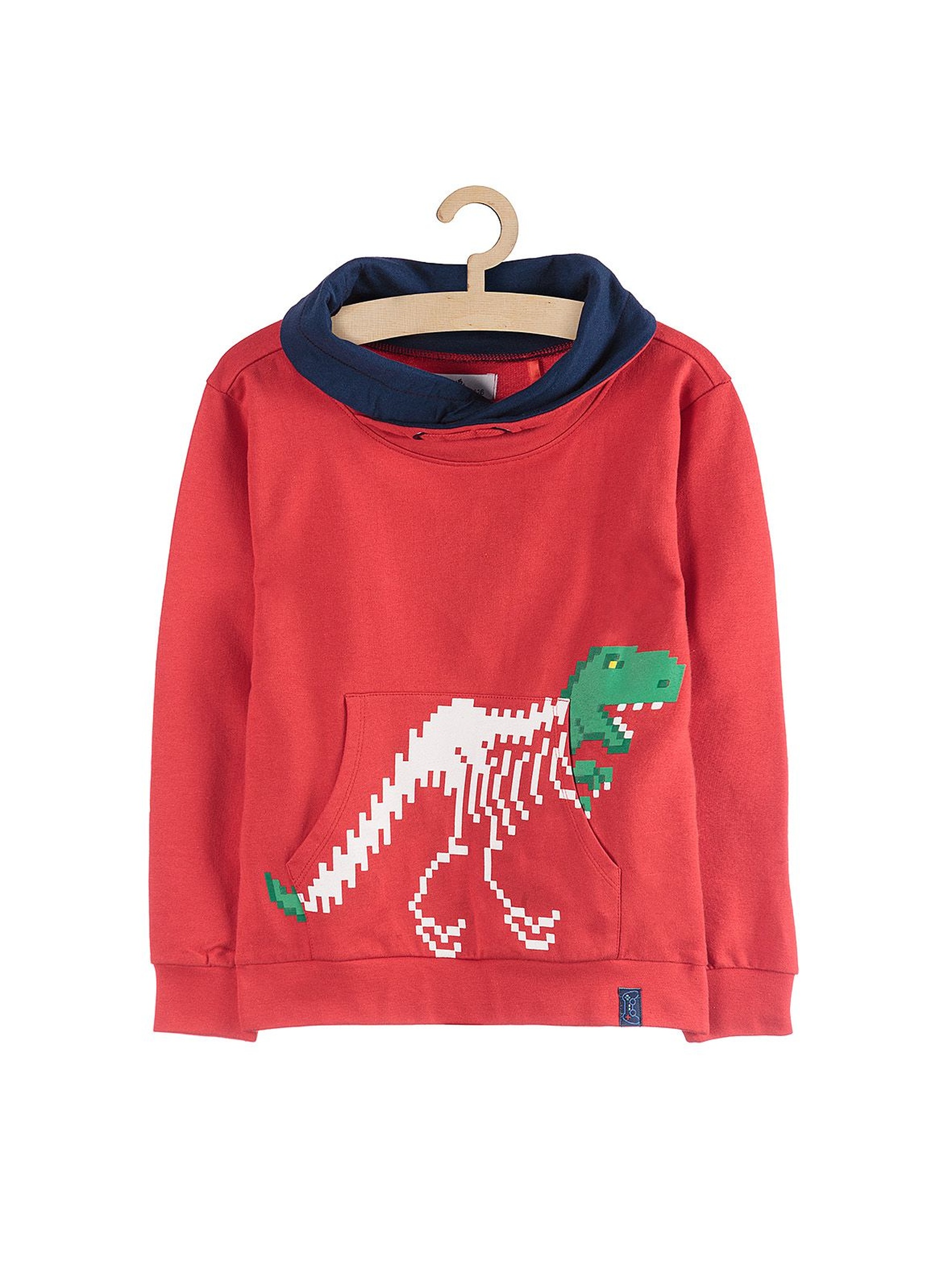 Bluza dresowa z dinozaurem-czerwona