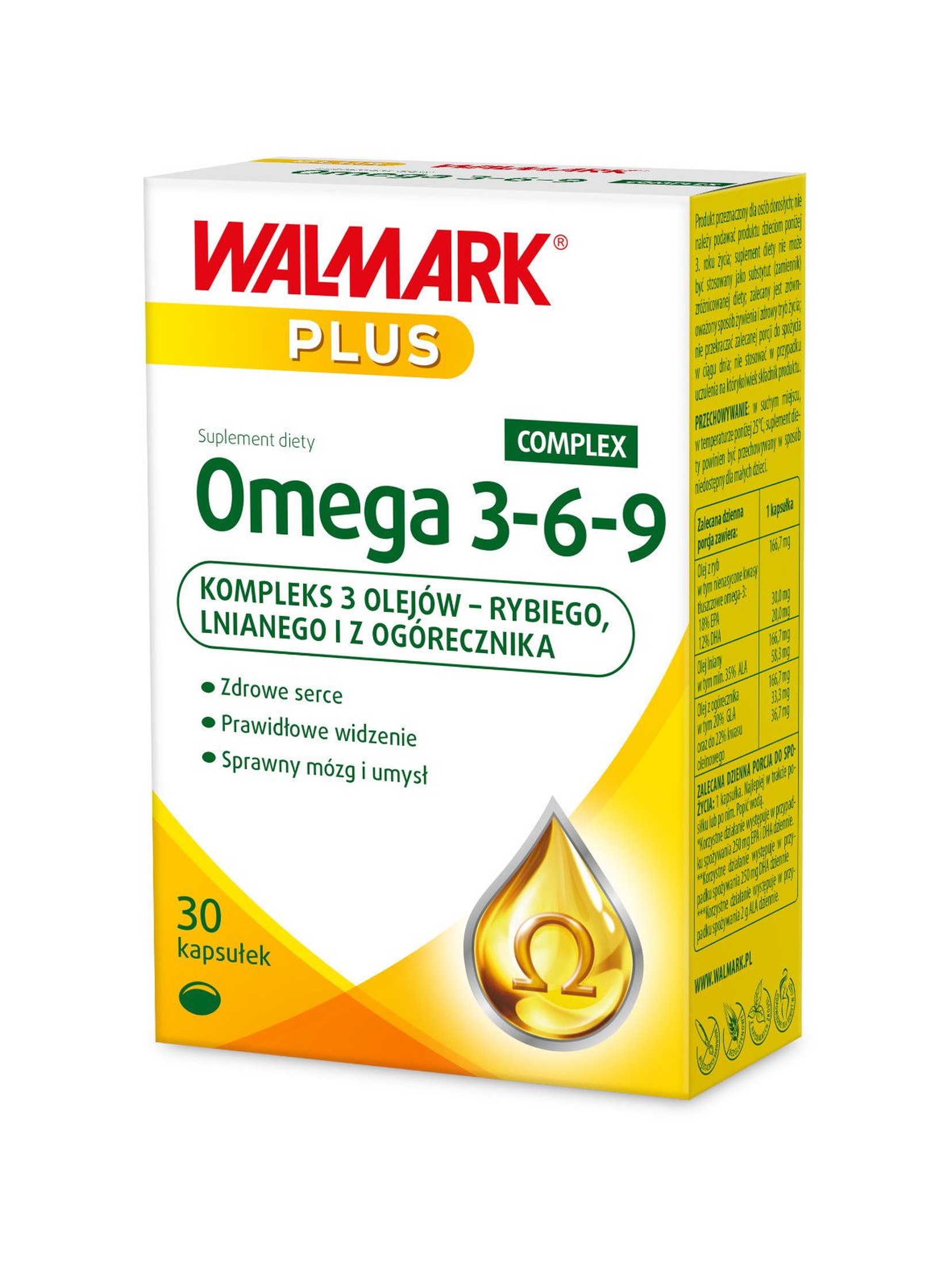 WALMARK Omega 3-6-9 - suplementy diety - 30 kapsułek