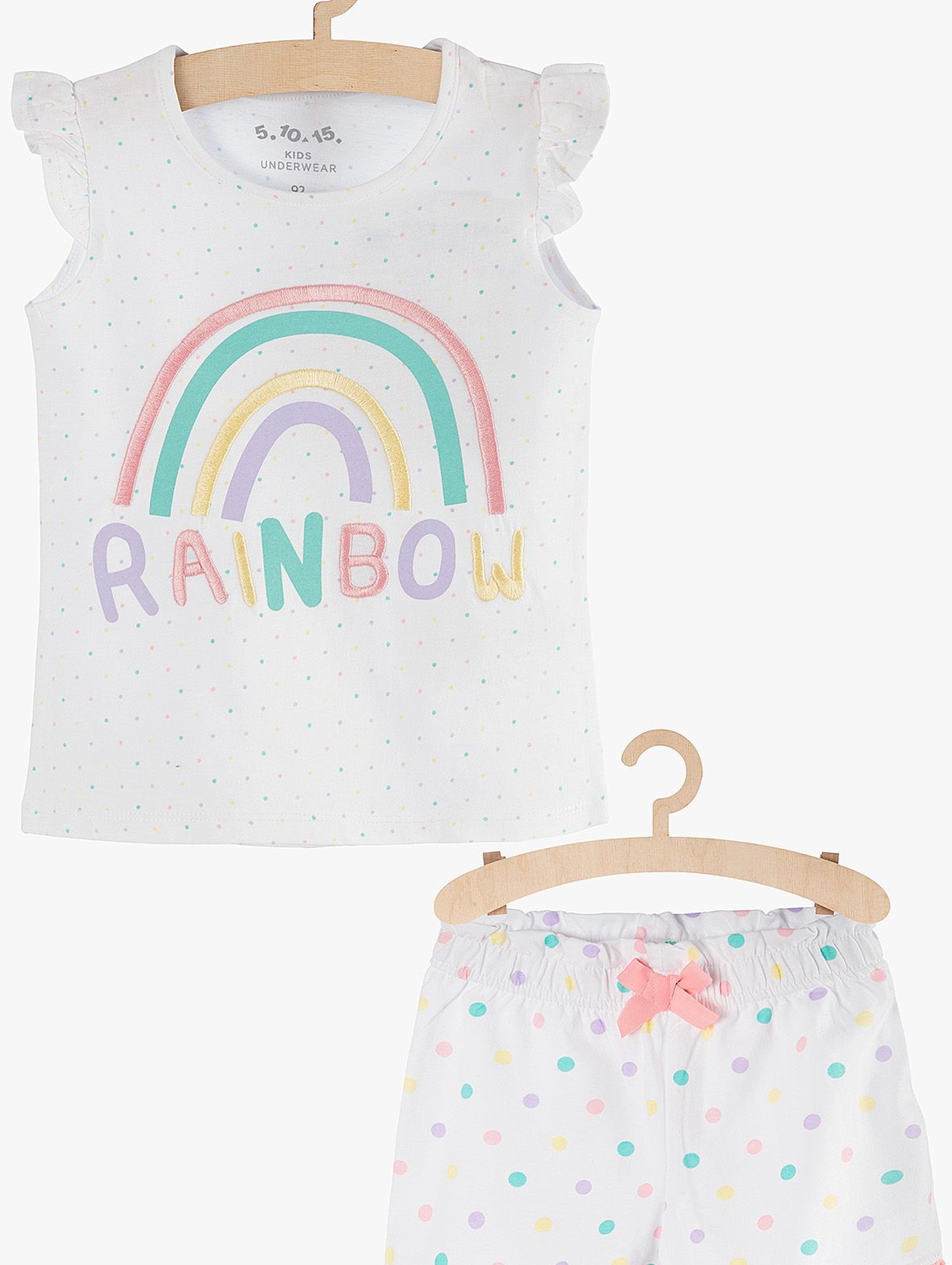 Pidżama dziewczęca biała Rainbow