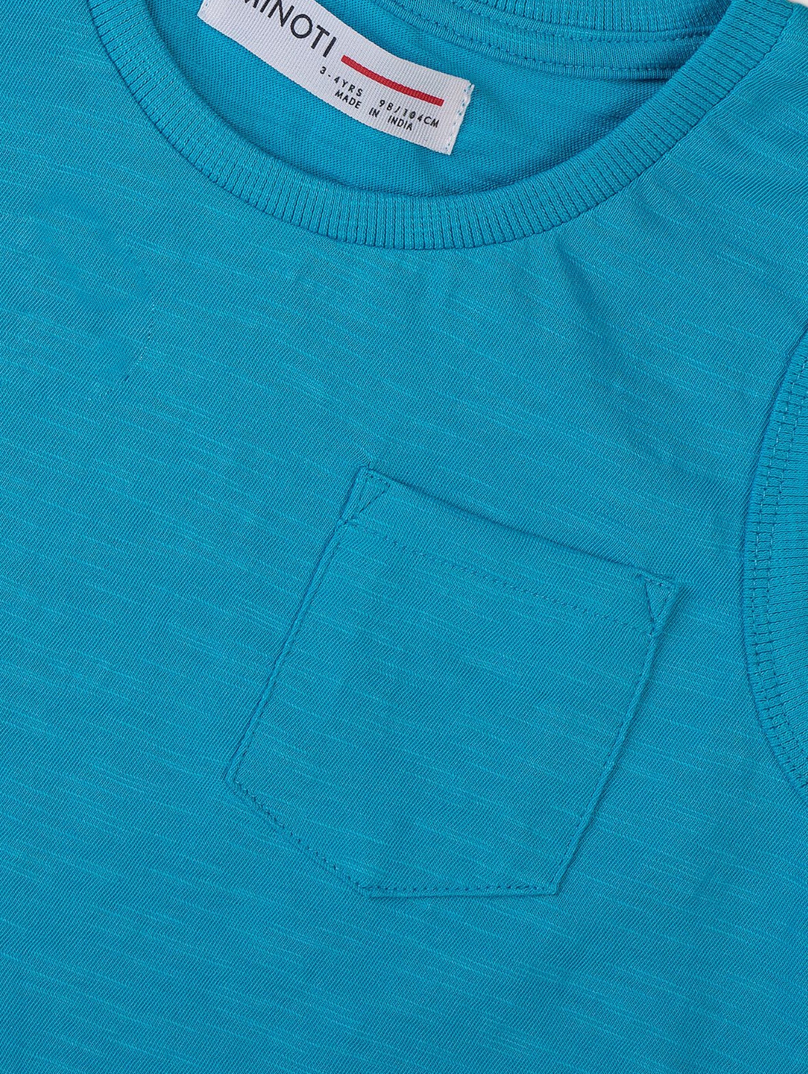 Bawełniana koszulka chłopięca niebieska