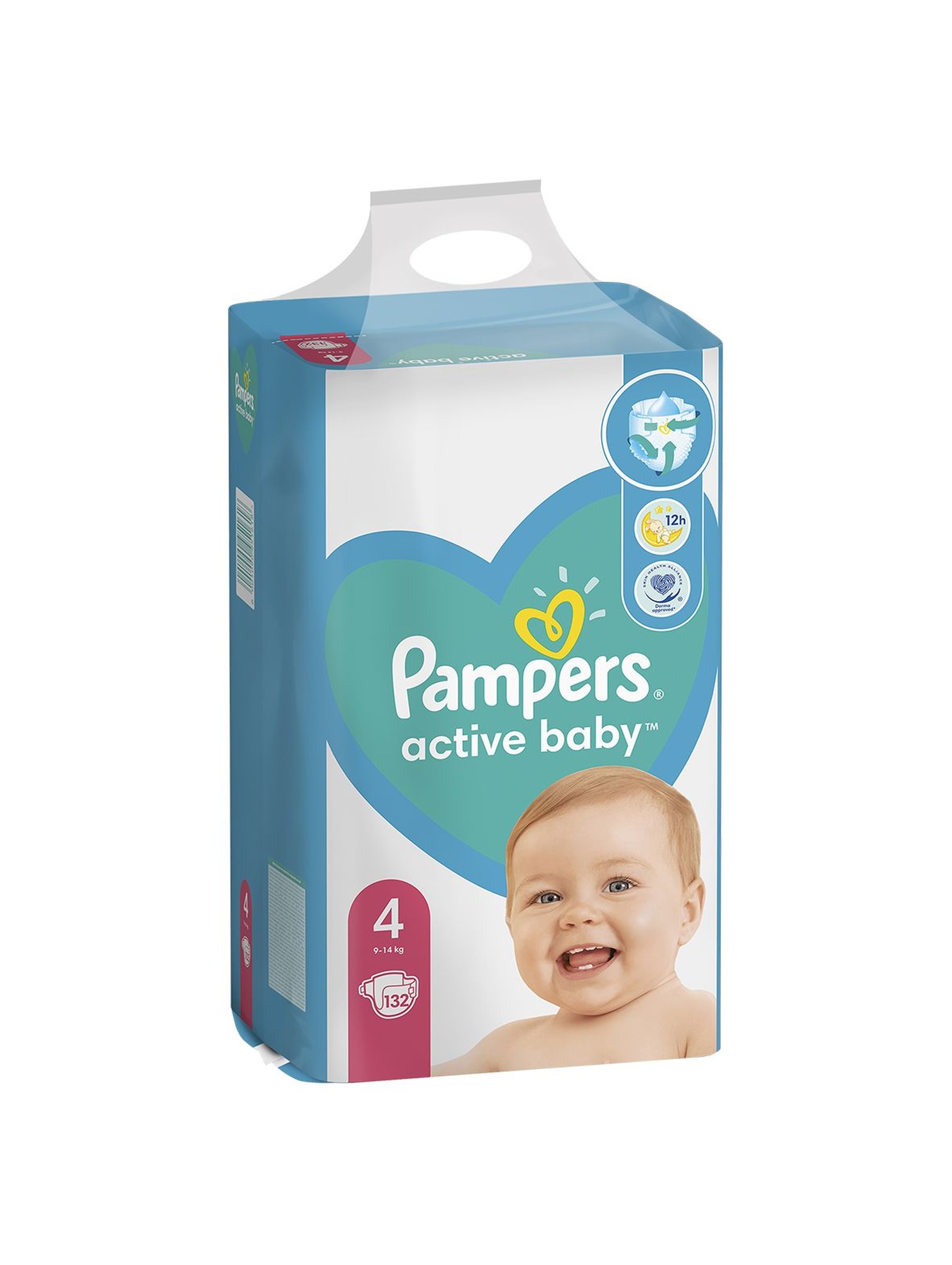 Pampers Active Baby, rozmiar 4, 132 pieluszek, 9-14kg