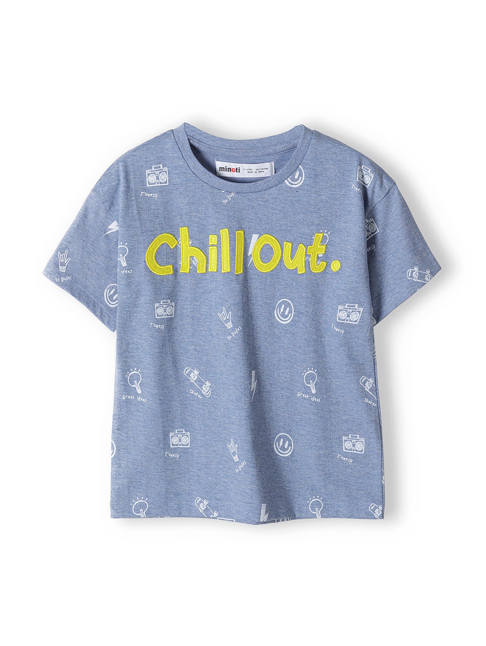 Niebieski t-shirt dzianinowy dla niemowlaka- Chillout
