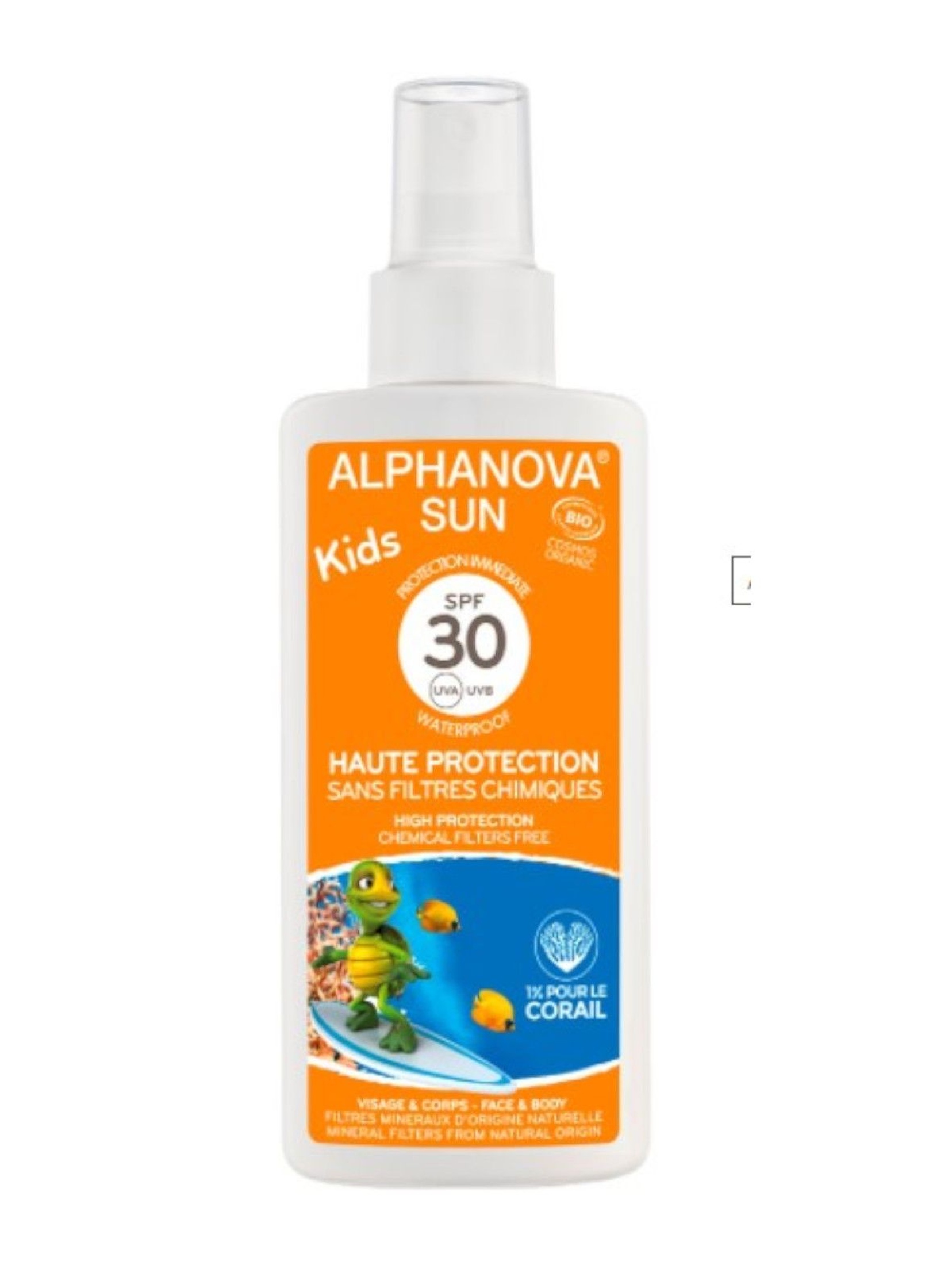 Spray Przeciwsłoneczny dla dzieci Alphanova SPF 30 - 125 ml