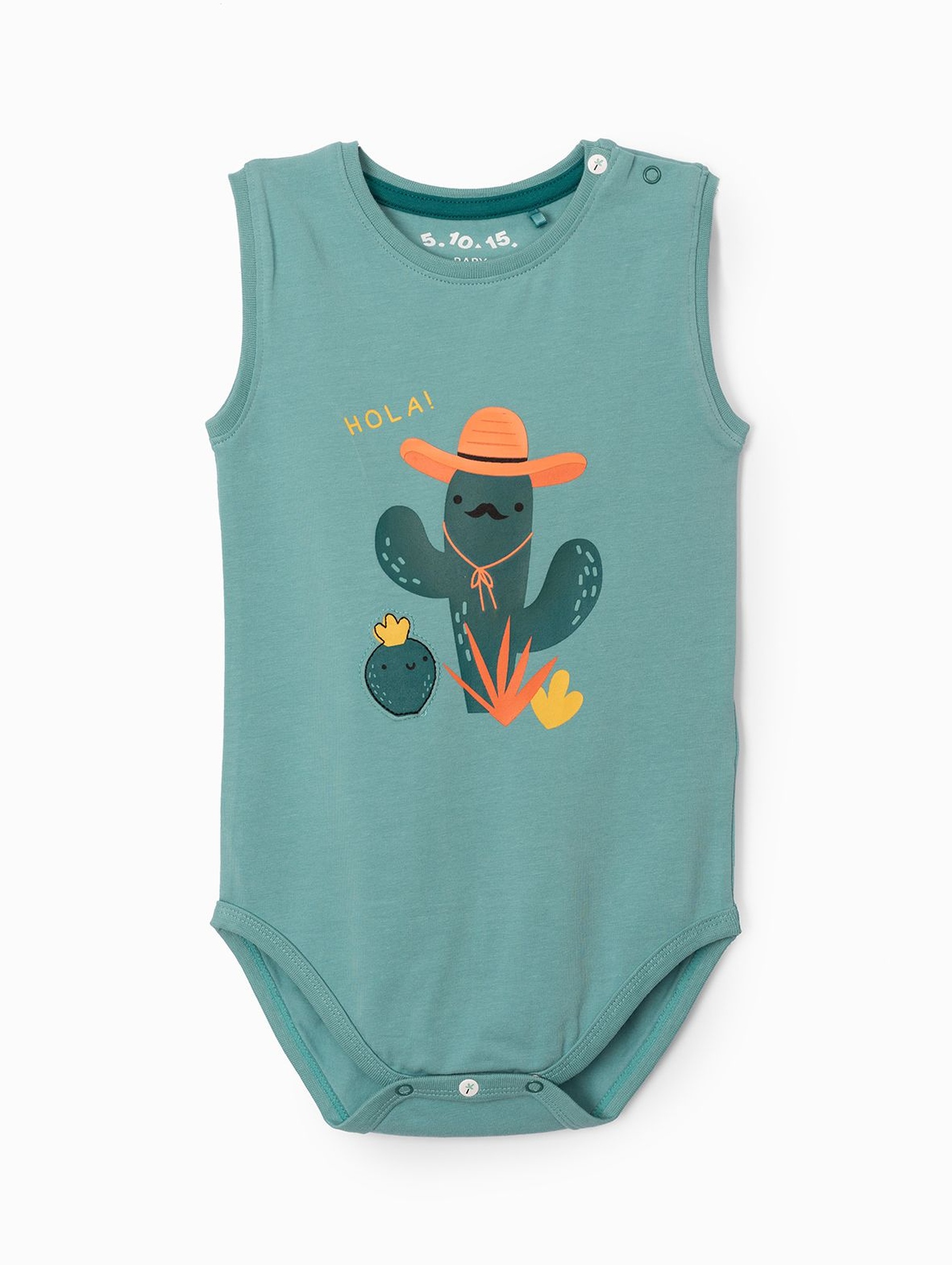 Body niemowlęce w kolorze zielonym z kaktusem