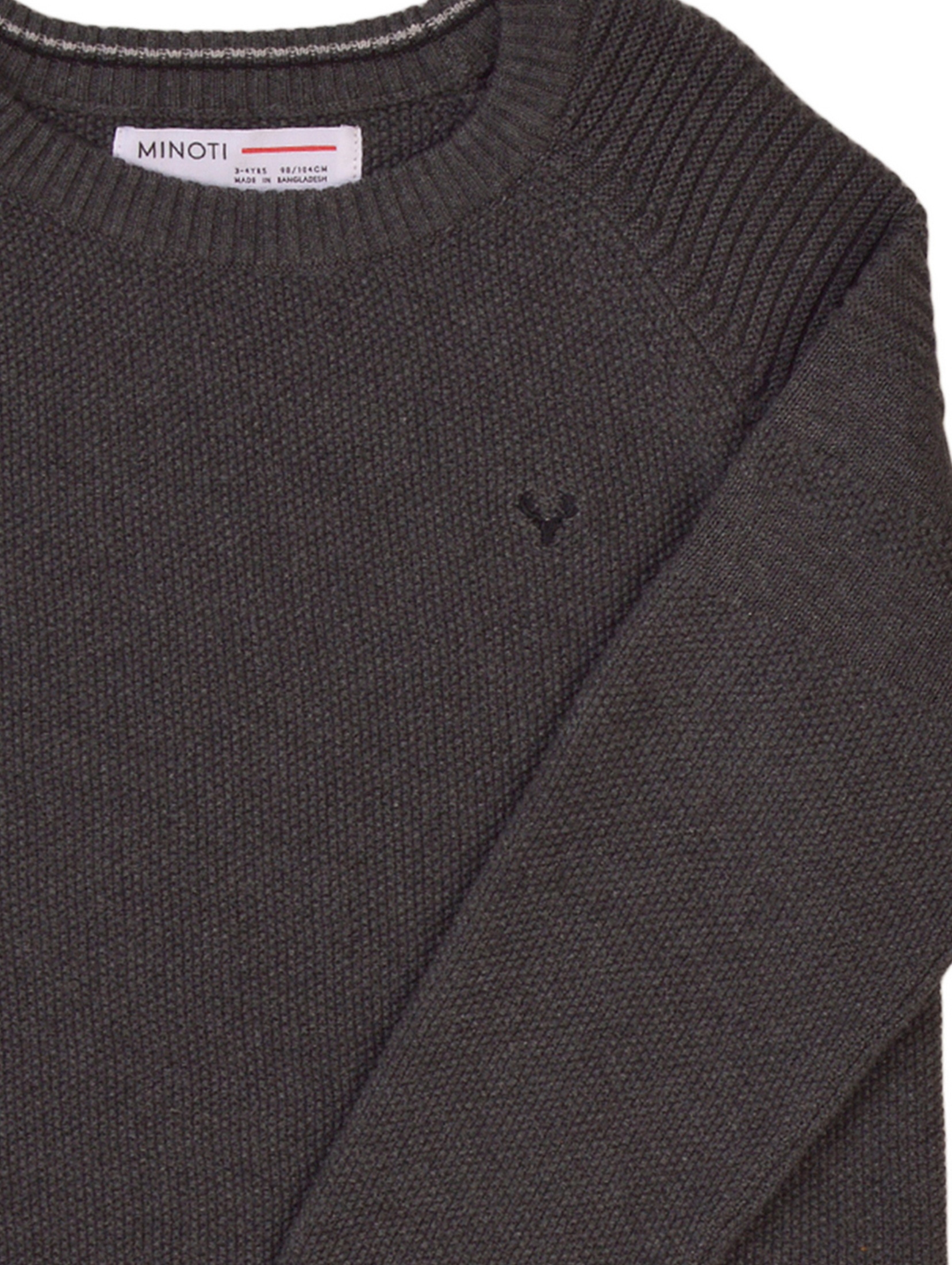 Niemowlęcy klasyczny sweter ozdobiony haftem - szary