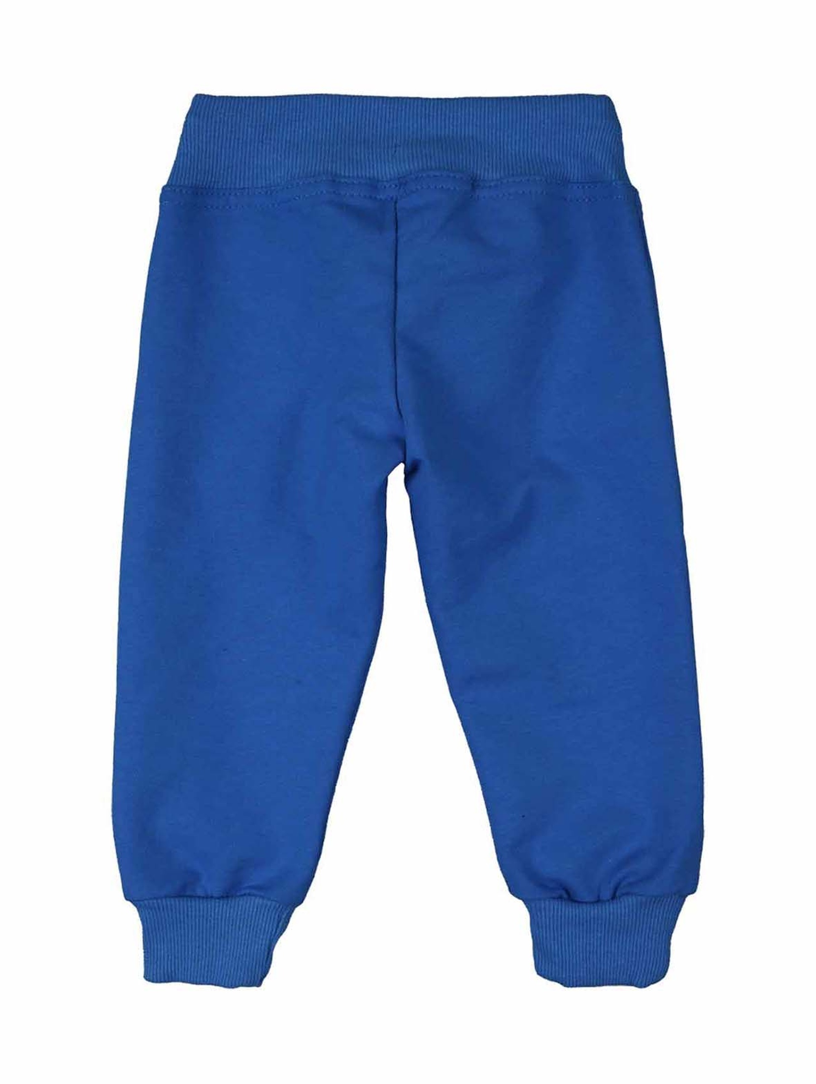 Spodnie dresowe chłopięce niebieskie z dzianiny Tup Tup