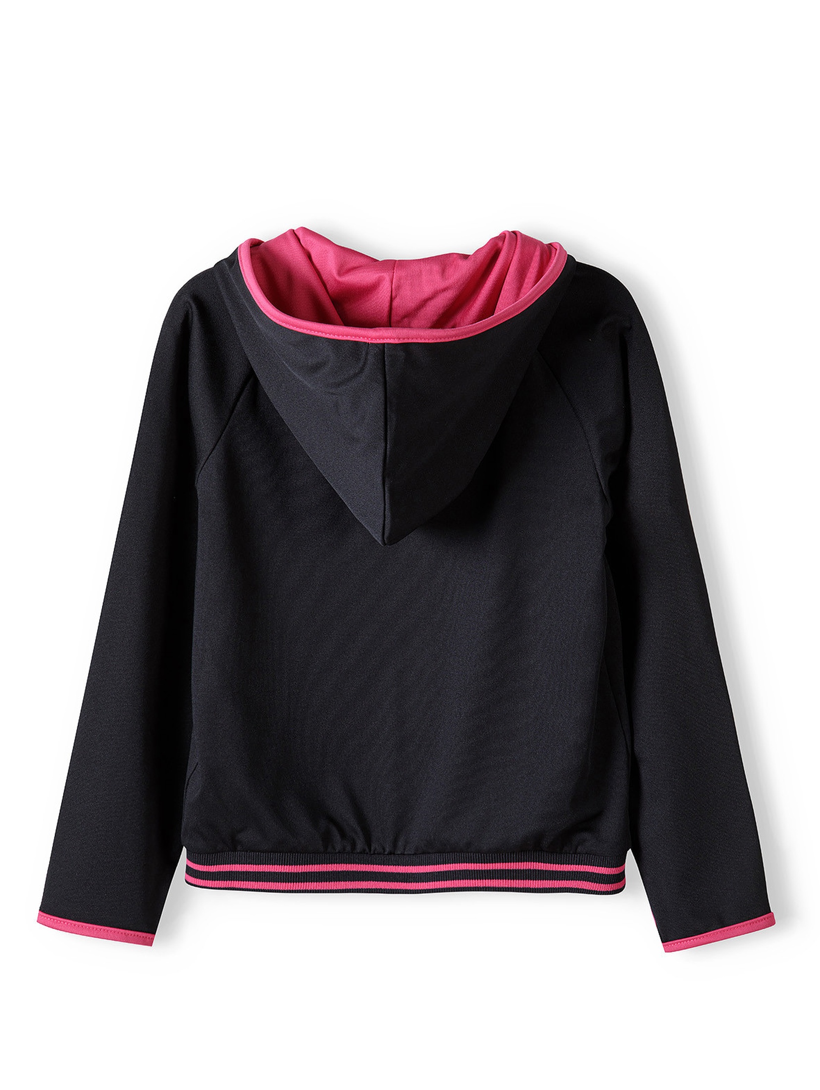 Czarna bluza sportowa dla dziewczynki z kapturem