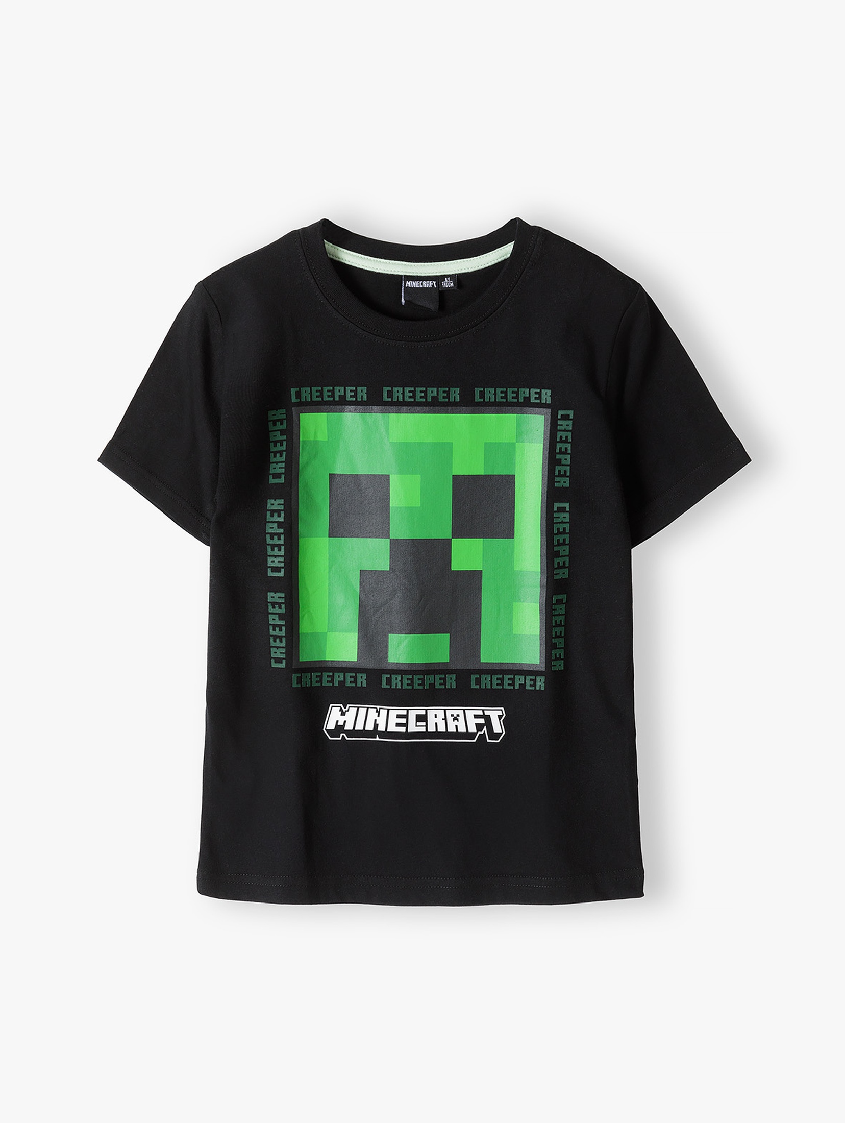 T-shirt bawełniany chłopięcy MINECRAFT czarny