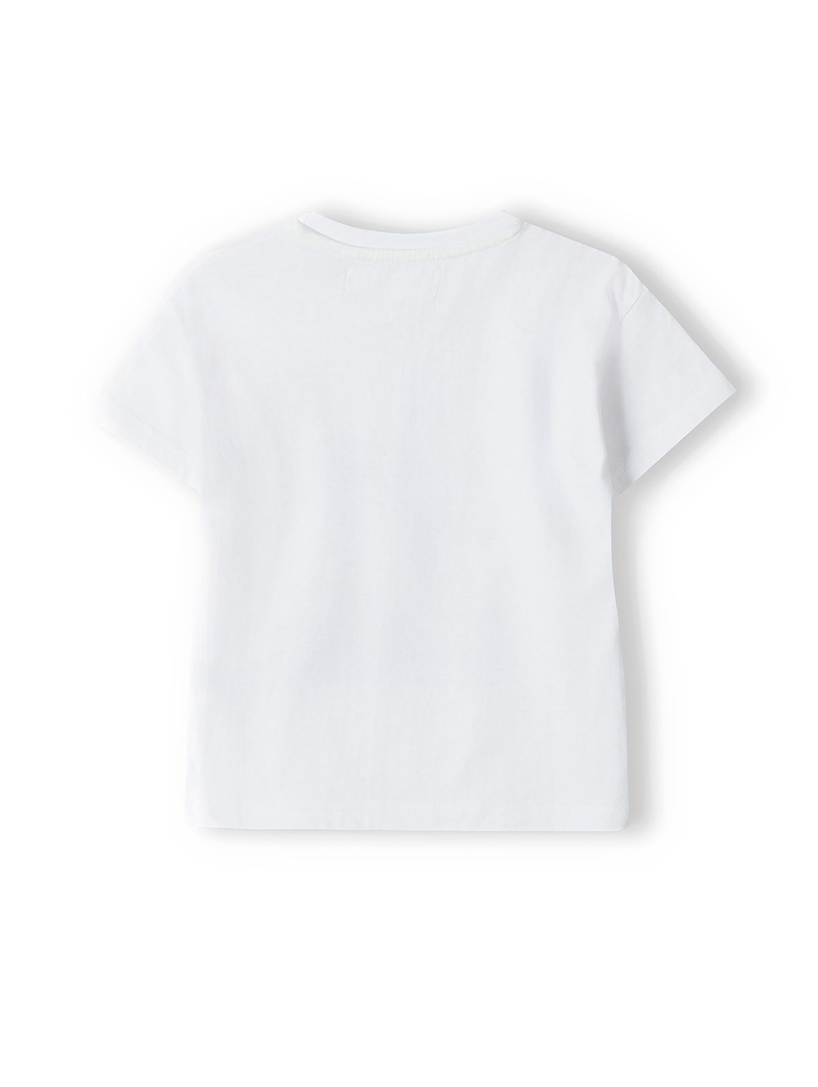 T-shirt bawełniany biały dla dziewczynki z nadrukiem