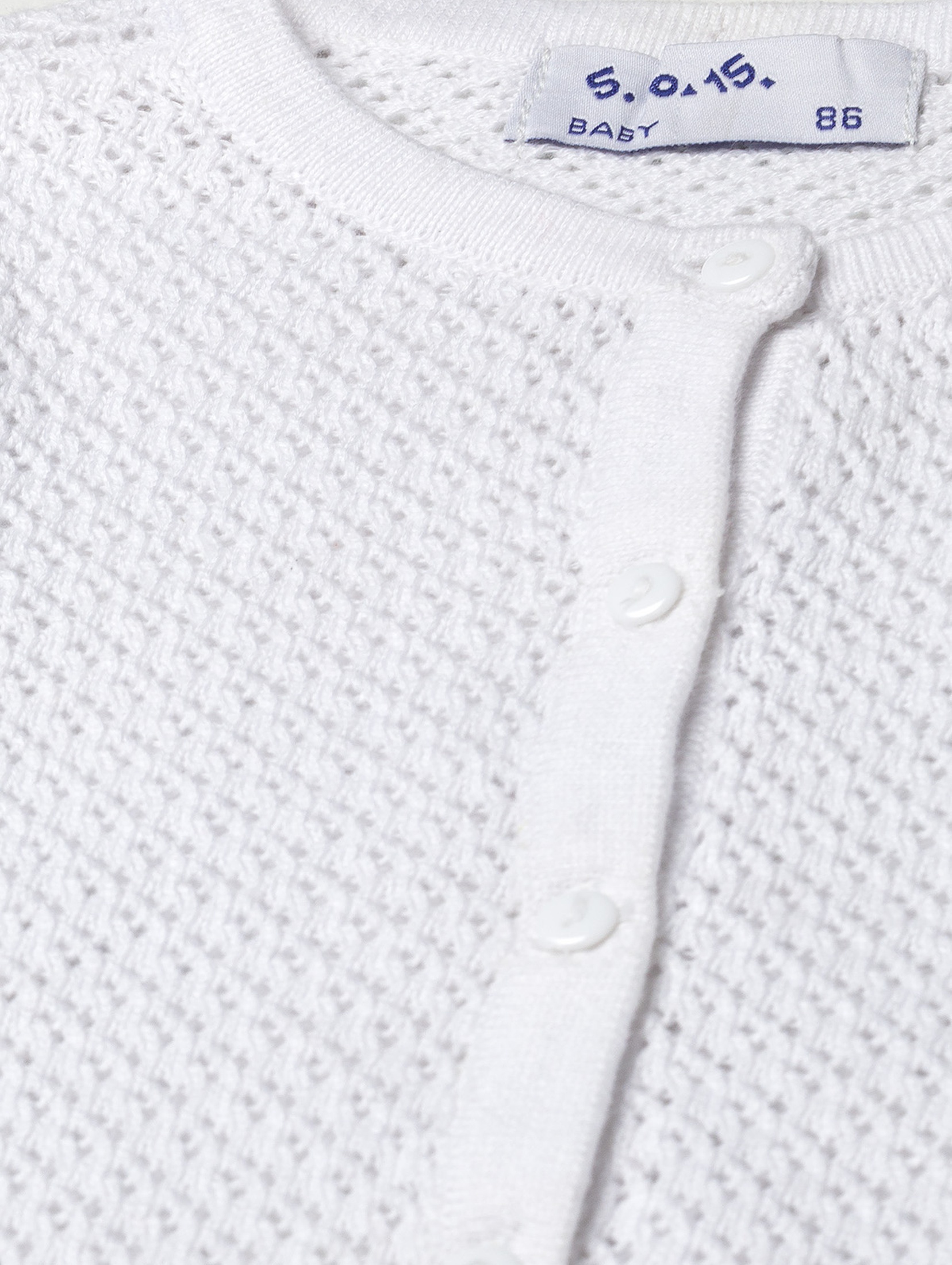 Biały elegancki rozpinany sweter niemowlęcy