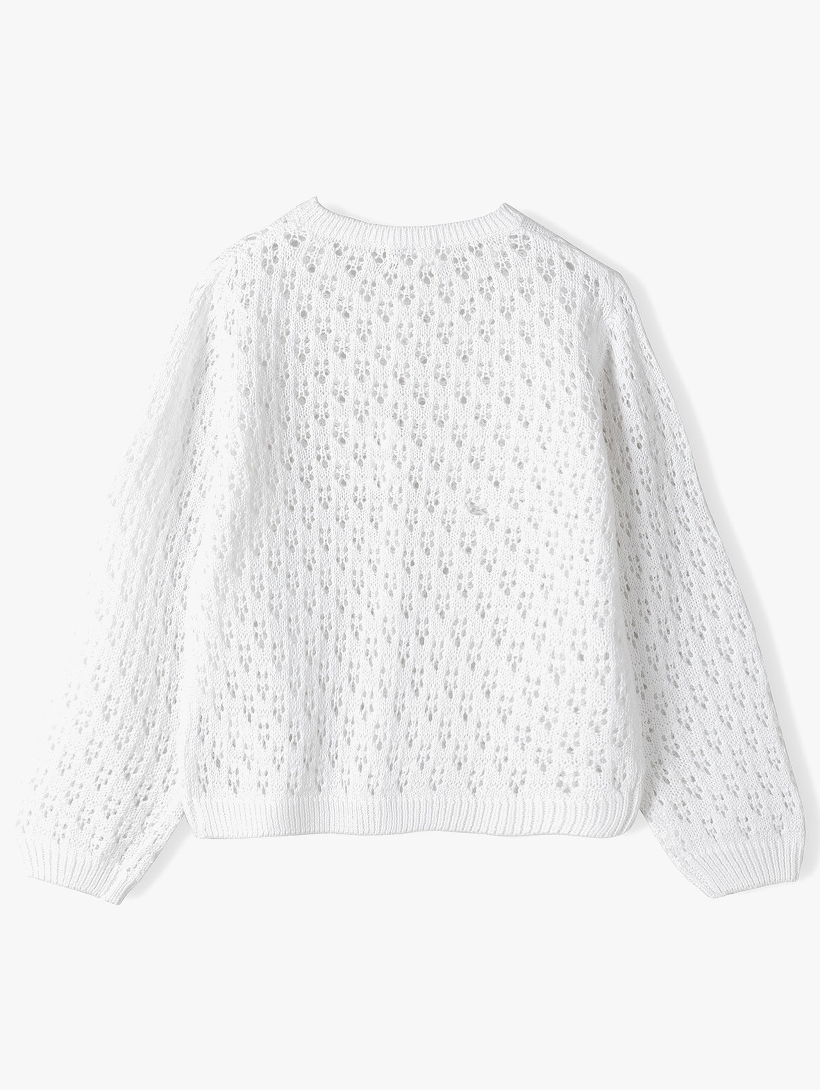 Biały ażurowy sweter dla dziewczynki - Max&Mia