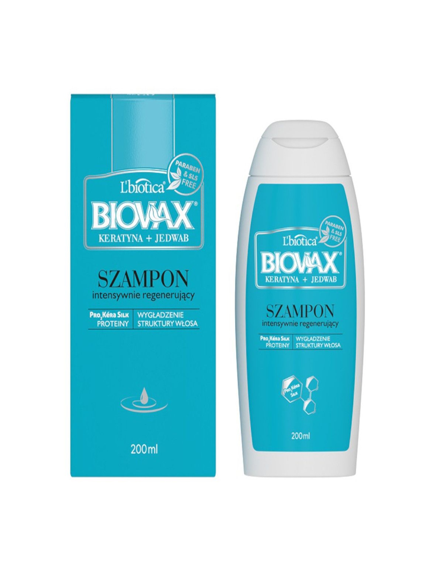 BIOVAX KERATYNA+JEDWAB szampon do każdego rodzaju włosów 200ml
