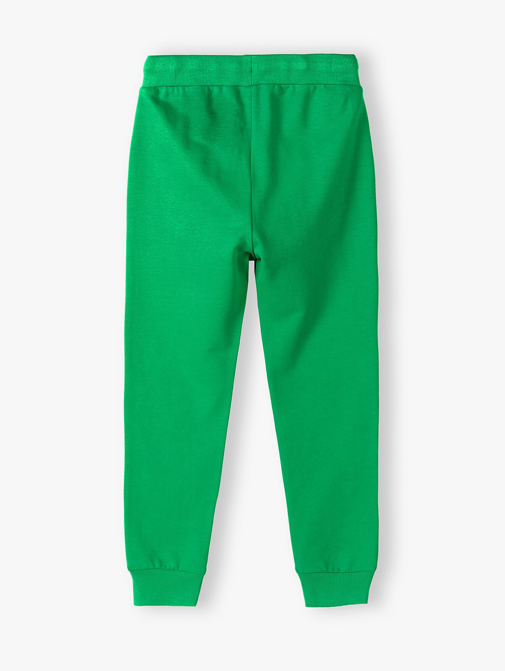 Zielone dresowe spodnie slim chłopięce z kieszeniami
