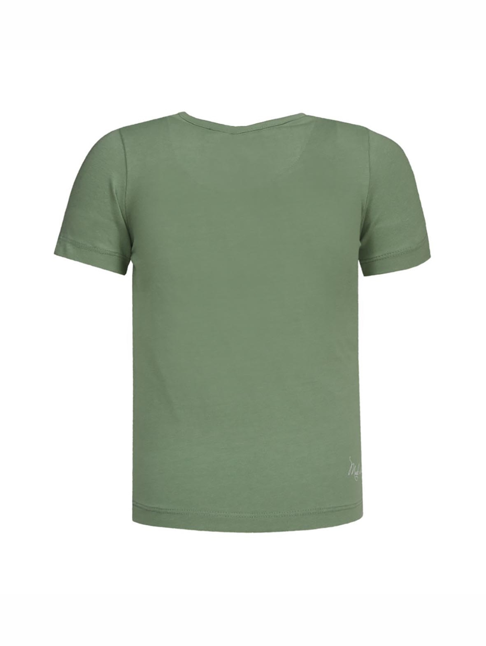 T-shirt dziewczęcy zielony ze stokrotką - Lief