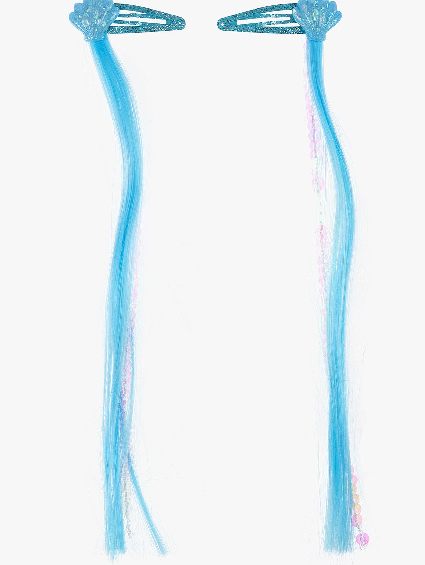Spinki do włosów -Muszelki z przedłużanymi niebieskimi włosami