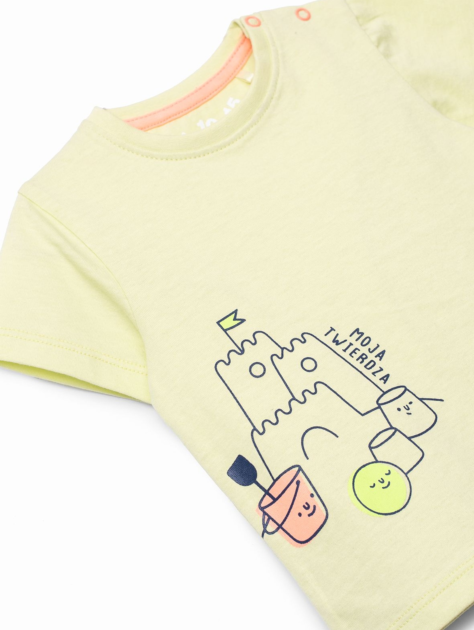 T-shirt niemowlęcy zielony z nadrukiem -100% bawełna